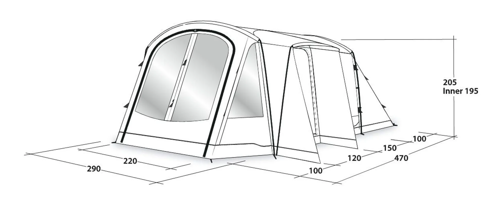 Outwell Nevada 4PE Tunnelzelt 4 Personen Blau
