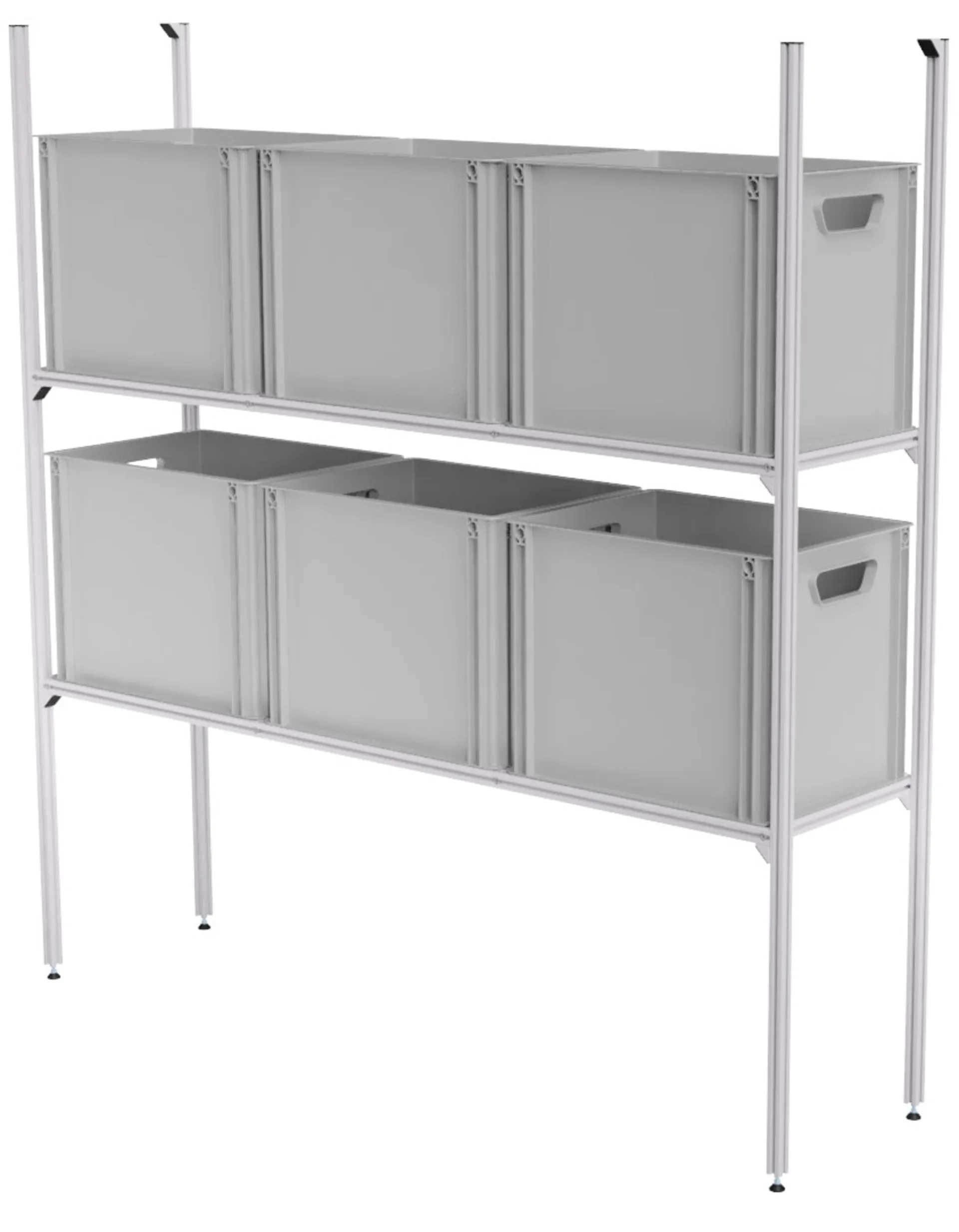 SYS-Rack Aluminium Regal-System 123-L-RR-1 Längs für Heckgarage 125 x 31 x 130 cm