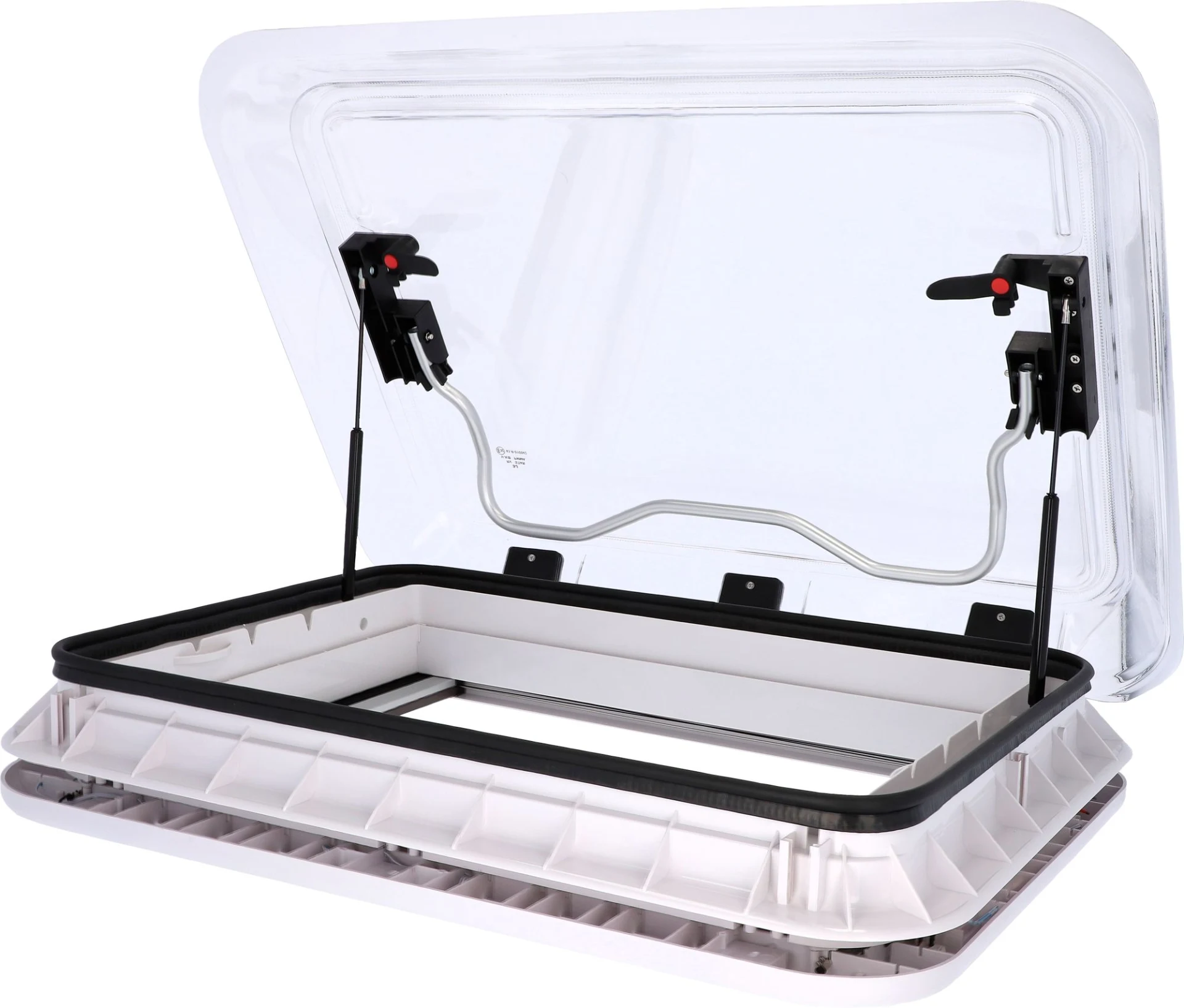 Berger Dachhaube mit Moskitoschutz & Verdunkelungsrollo 70 x 50 cm Transparent mit LED