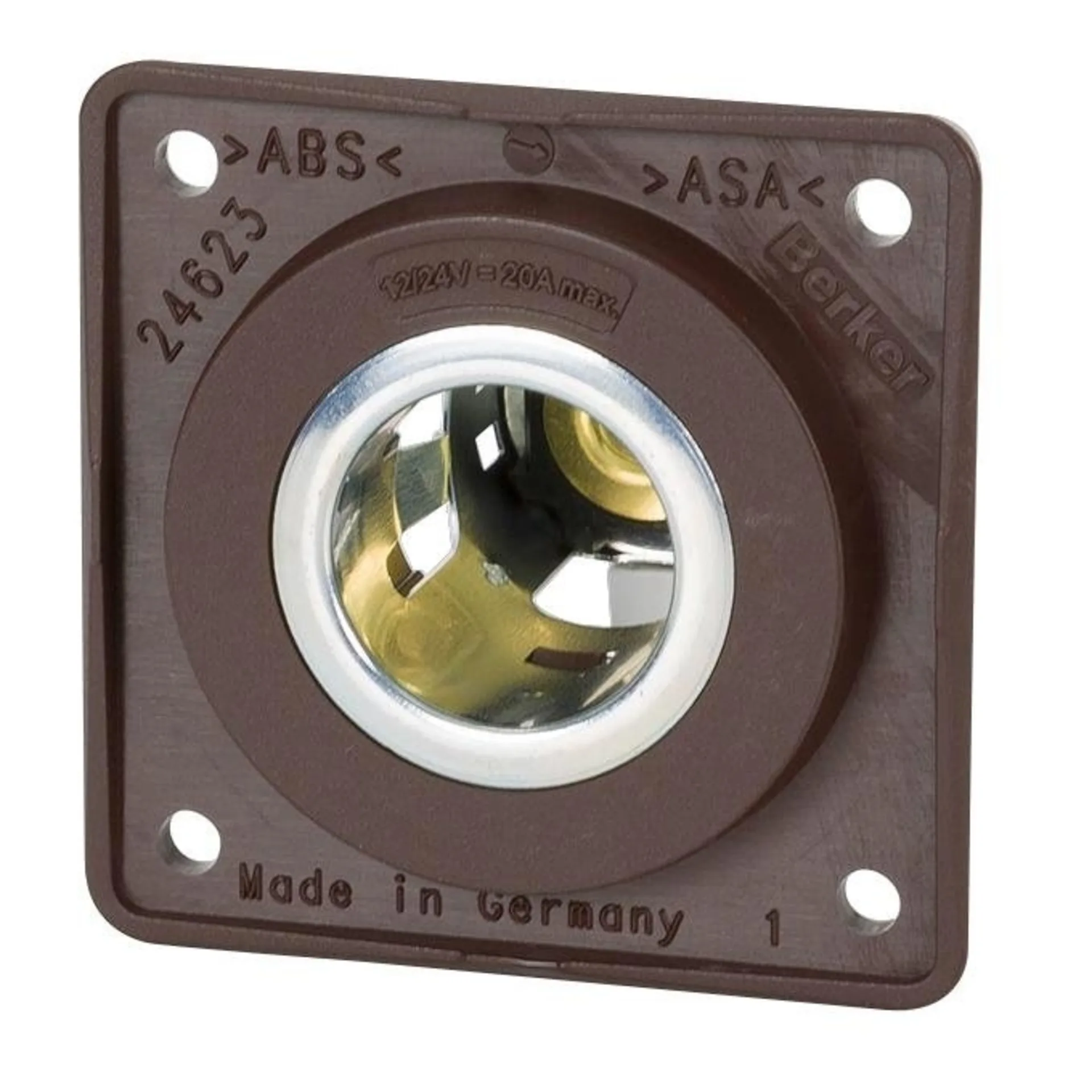 Beker Power Steckdose 12 V mit Flachsteckeranschluss braun