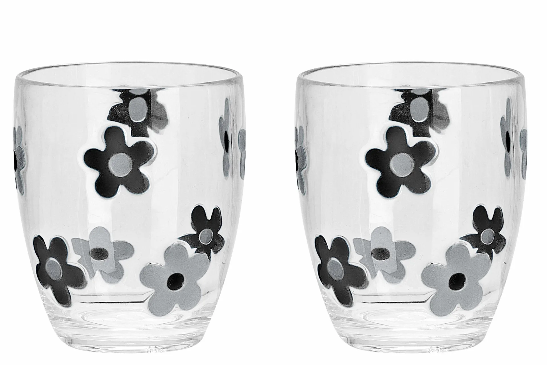 Flamefield Gläser-Set Flower Grey 200 ml