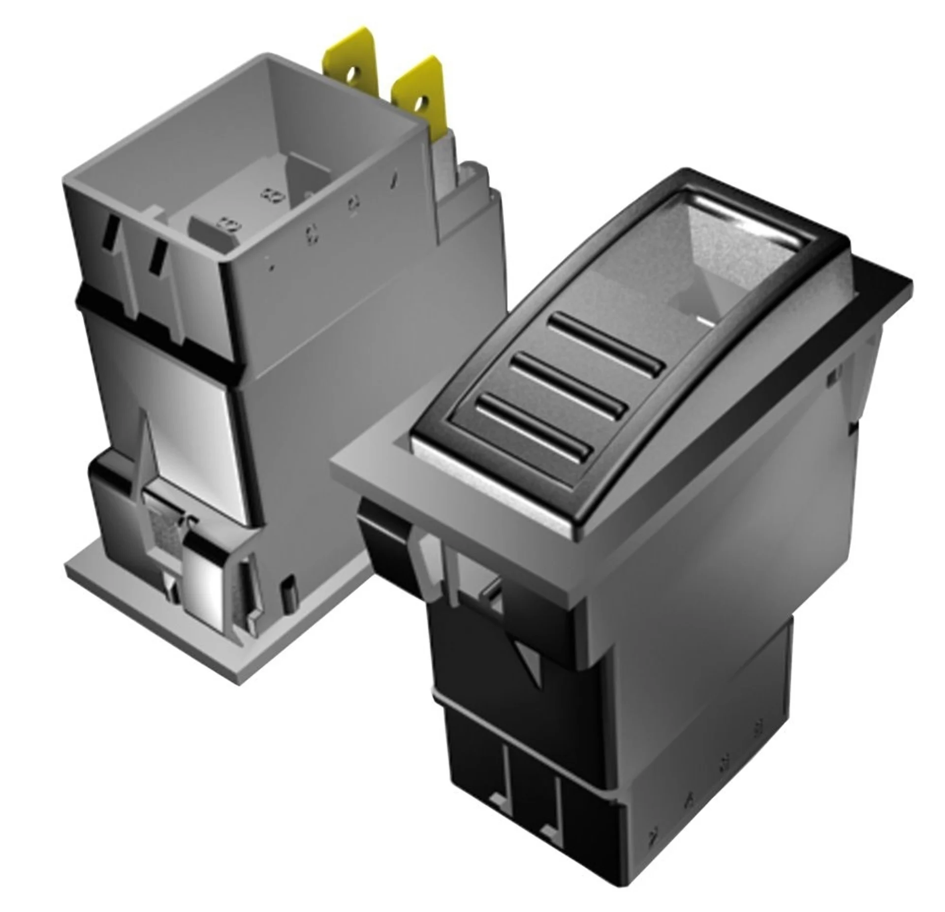 Schalter ohne Symboleinsatz 44 x 22mm / 0 - 1 / Beleuchtet 12 V (A)
