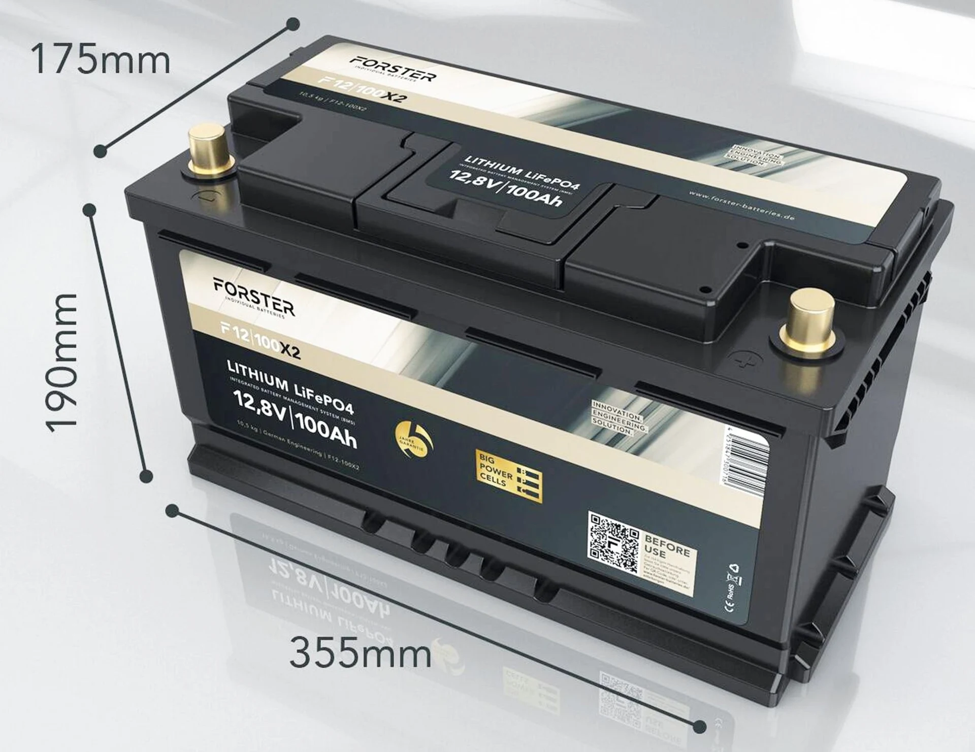 Forster LiFePO4 Lithium-Batterie 12 V 100 Ah High Power