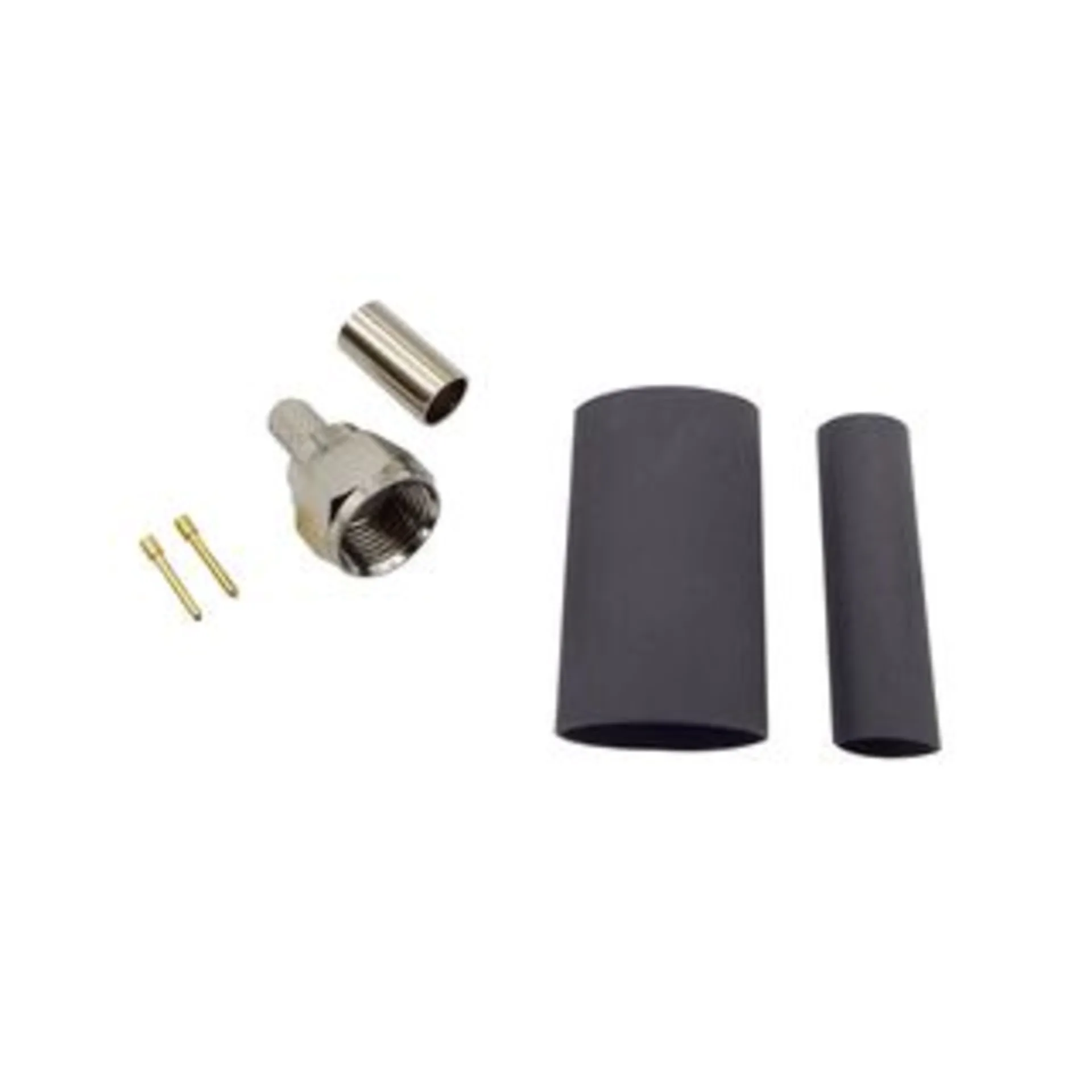 F-Stecker Kit, für Koaxialkabel (3.760.0040 + Schrumpfschlauch) (alt 3.760.0005)