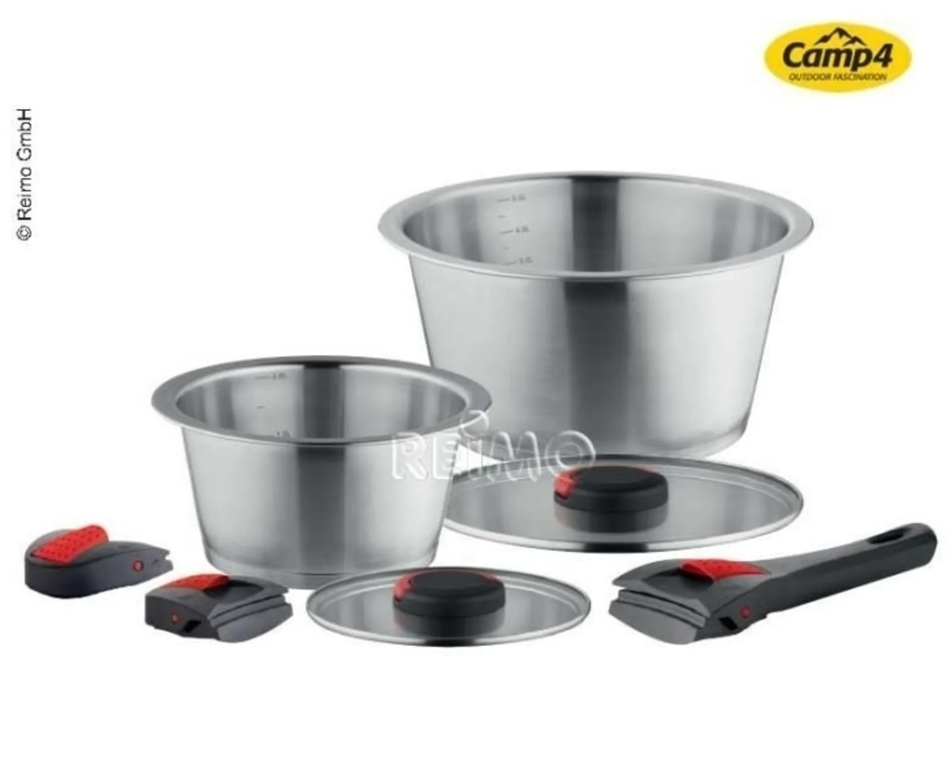 Topfset QuickClack, 7tlg: 2Töpfe+Deckel Ø18x24cm,2