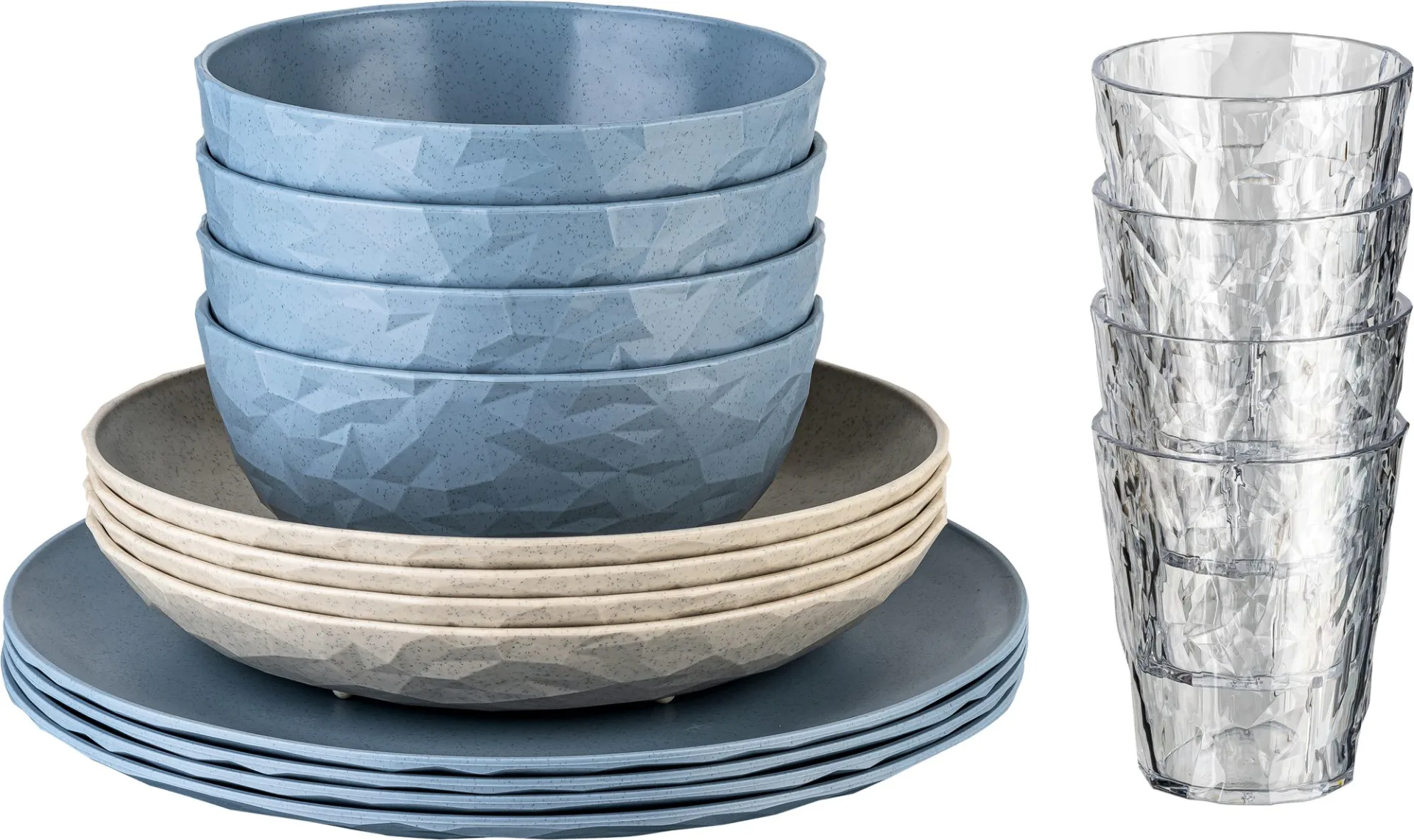 Koziol Göteborg Geschirr-Set 16-tlg. nature desert sand für 4 Personen