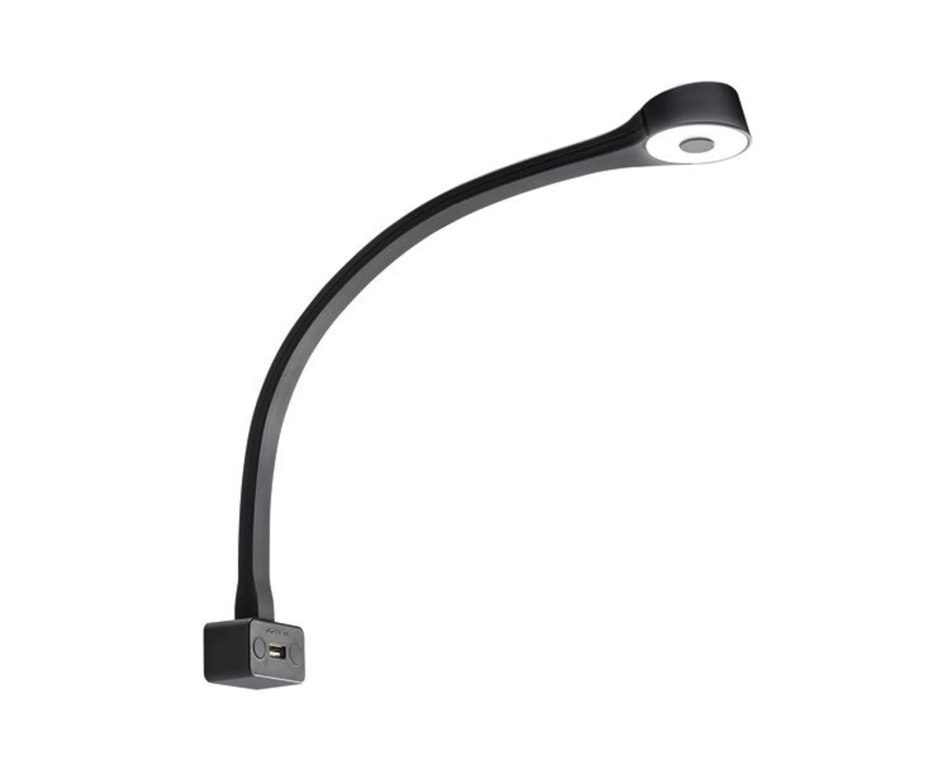 LED-Schwanenhalsleuchte schwarz, silikon ummantelt