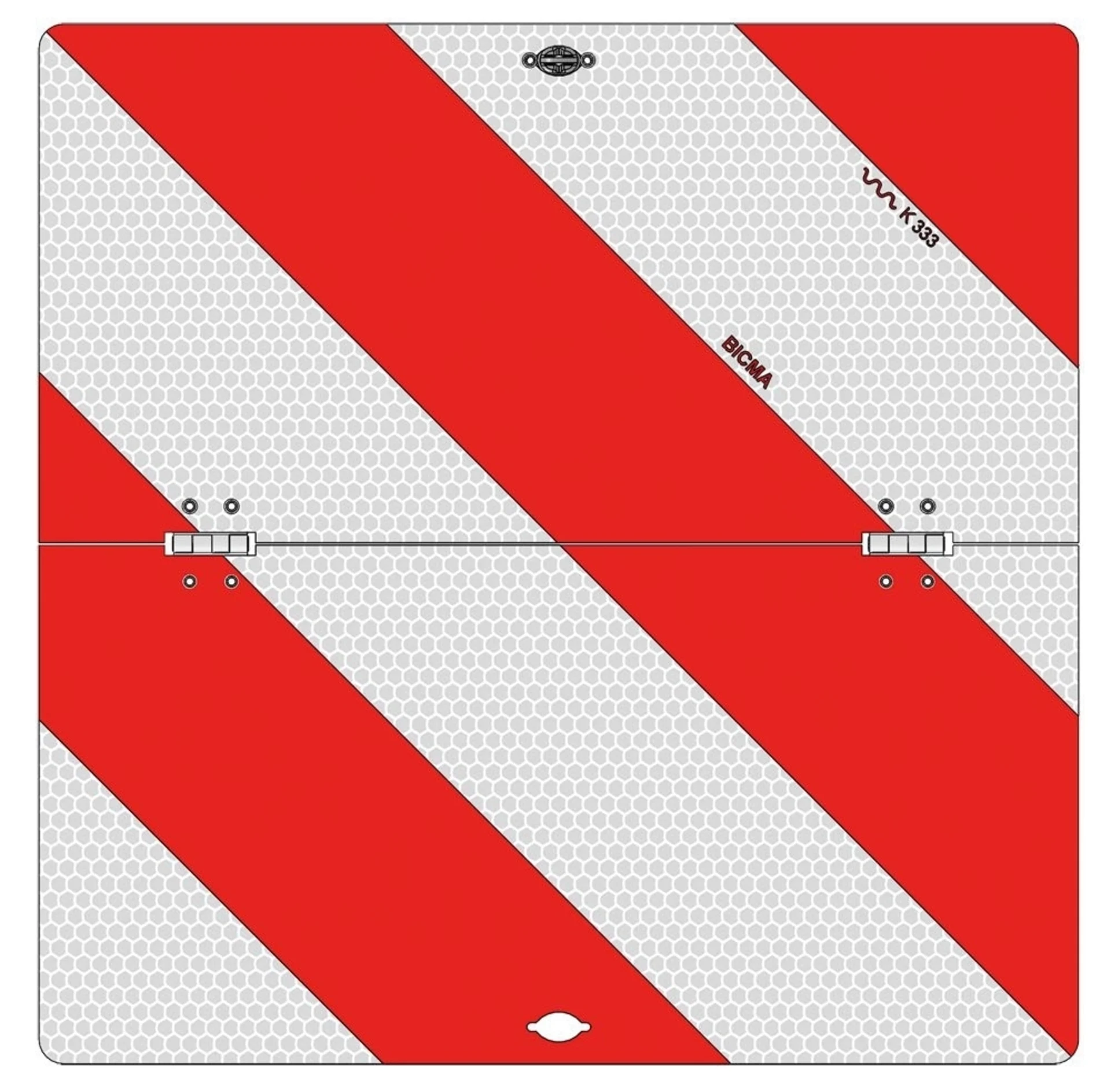 Parkwarntafel klappbar verzinkt rot/weiss rechts