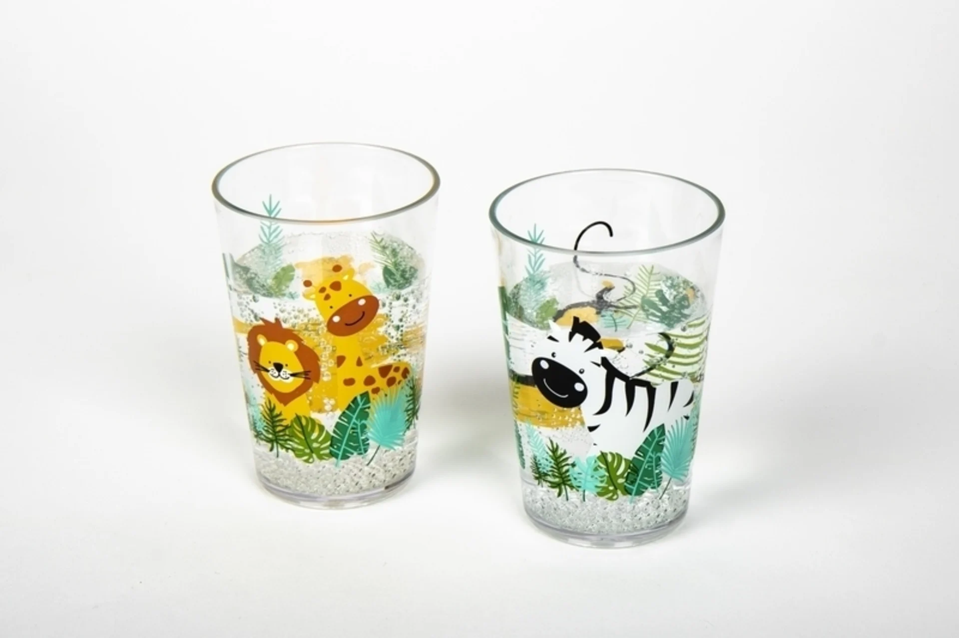 Lot de 2 verres à boire avec motif safari Lot de 2 verres à boire avec motif safari