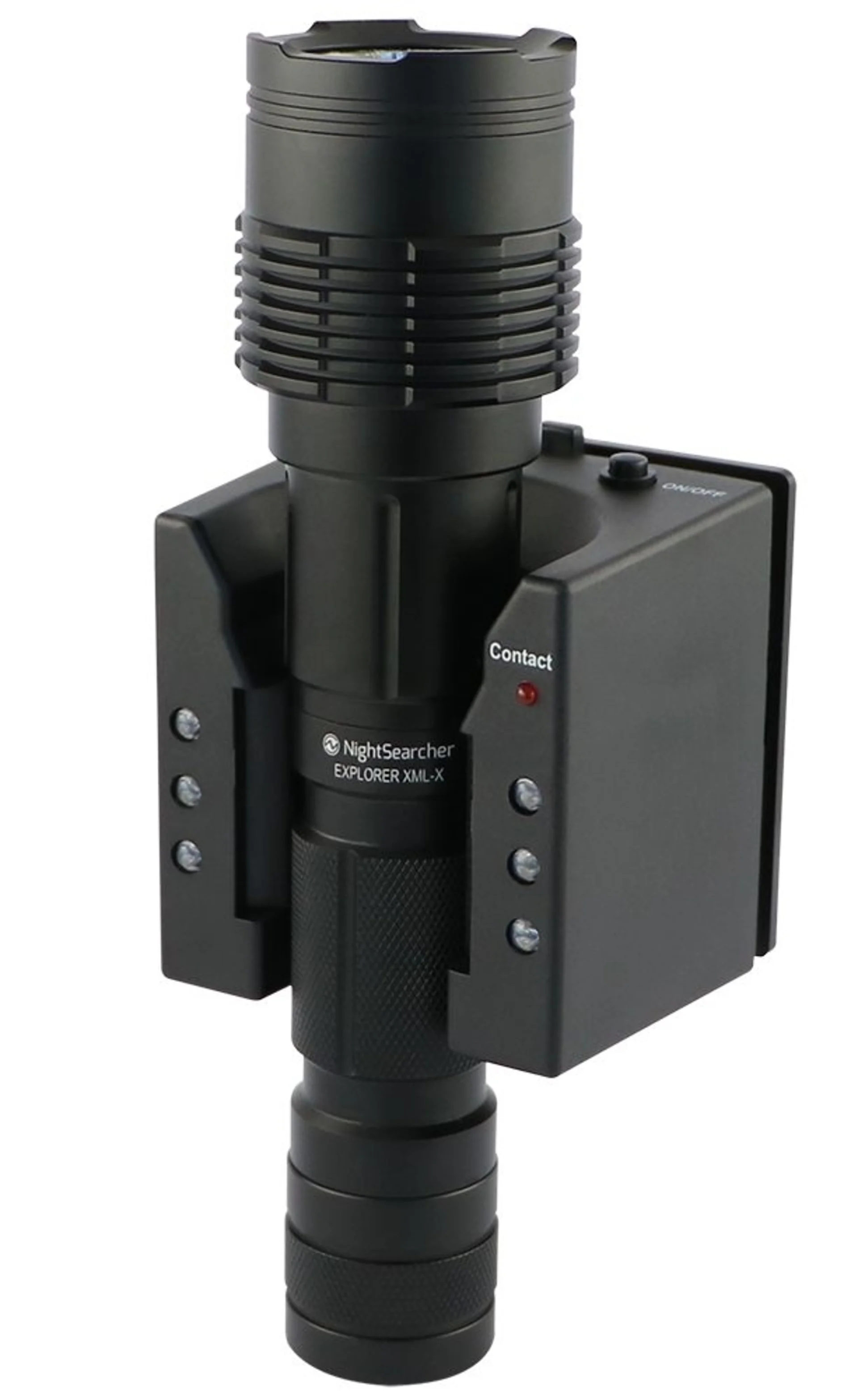 LED-Taschenlampe Nightsearcher *aufladbar* Aluminiumgehäuse, 600 Lumen, dreistufig