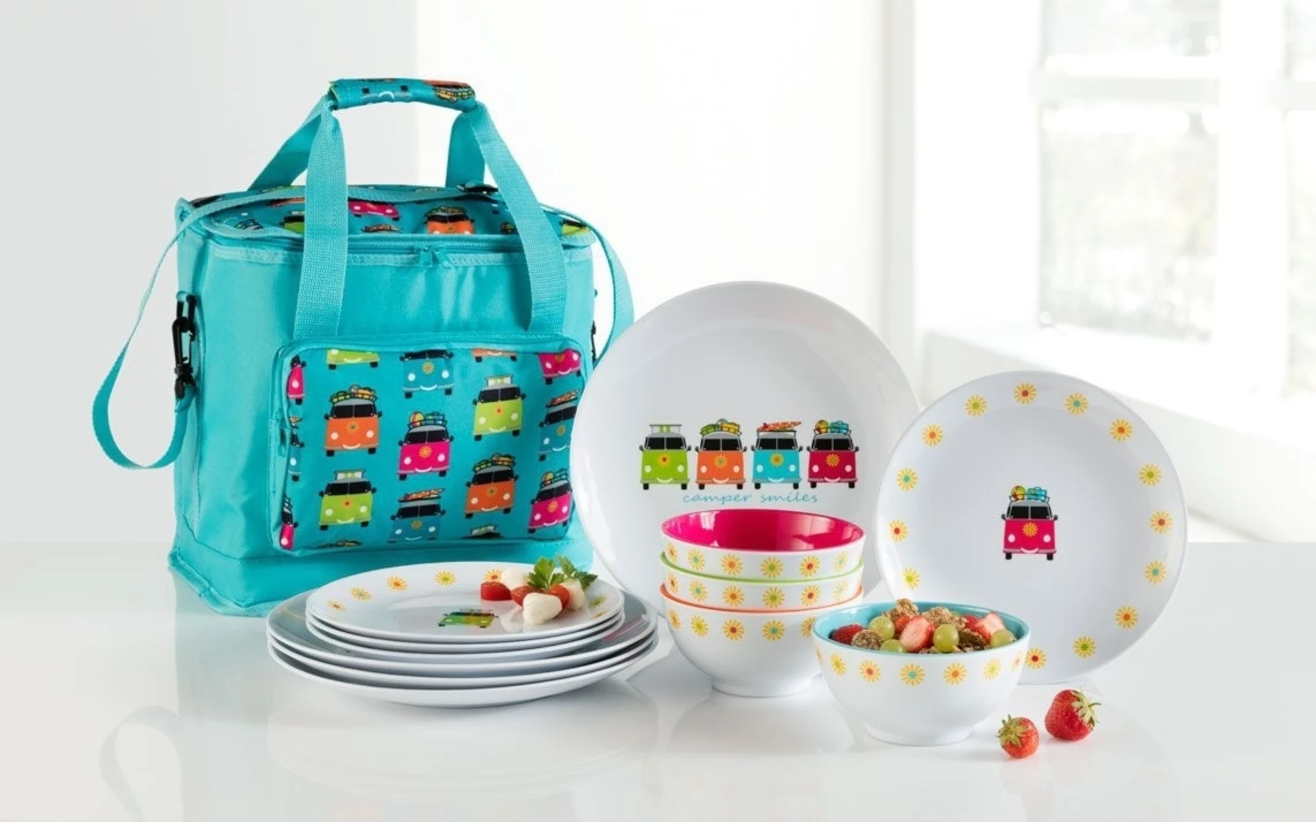Flamefield Camper Smiles Melamin Geschirr-Set 12 teilig