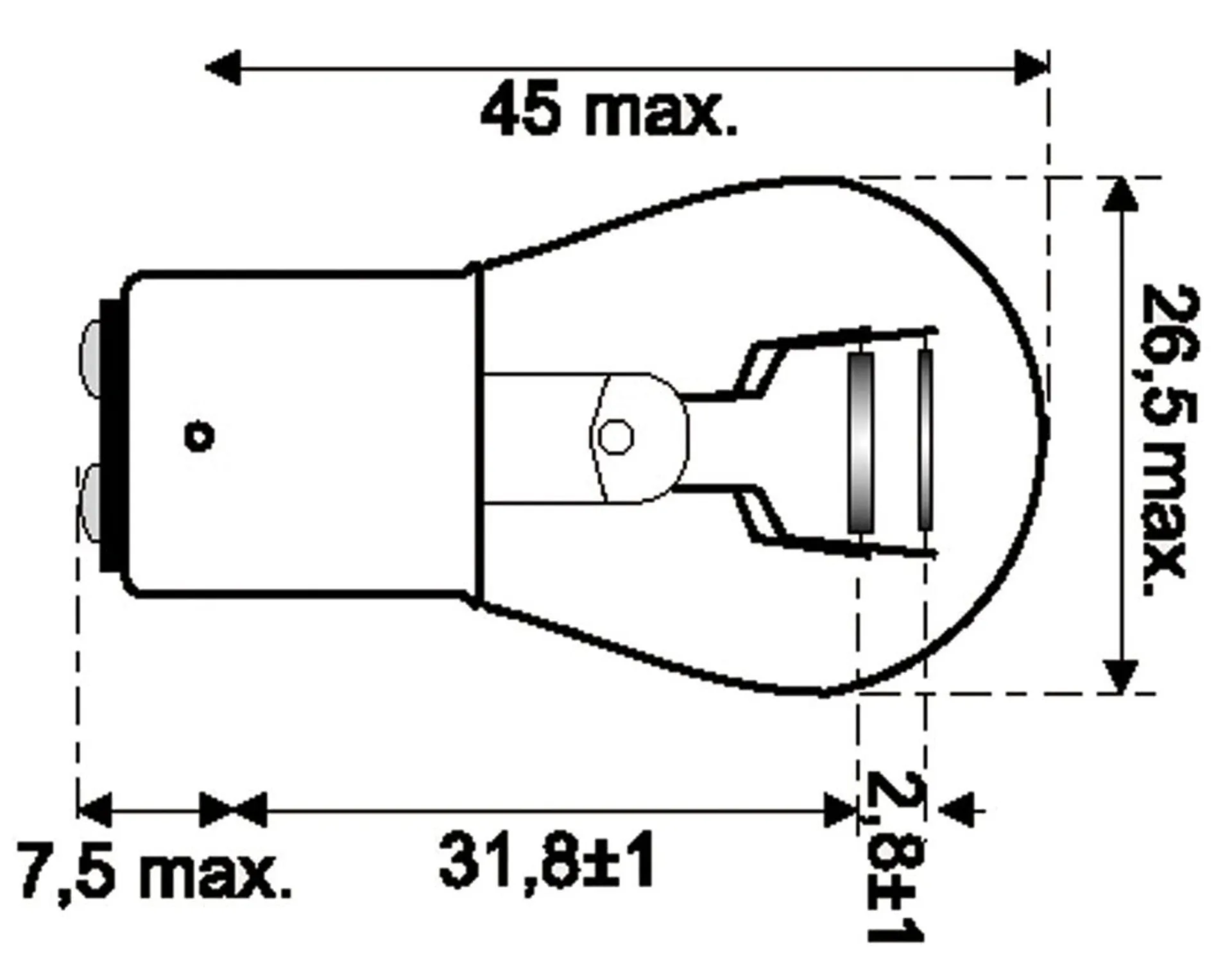 Ampoule BAX15d 6V 18/18W