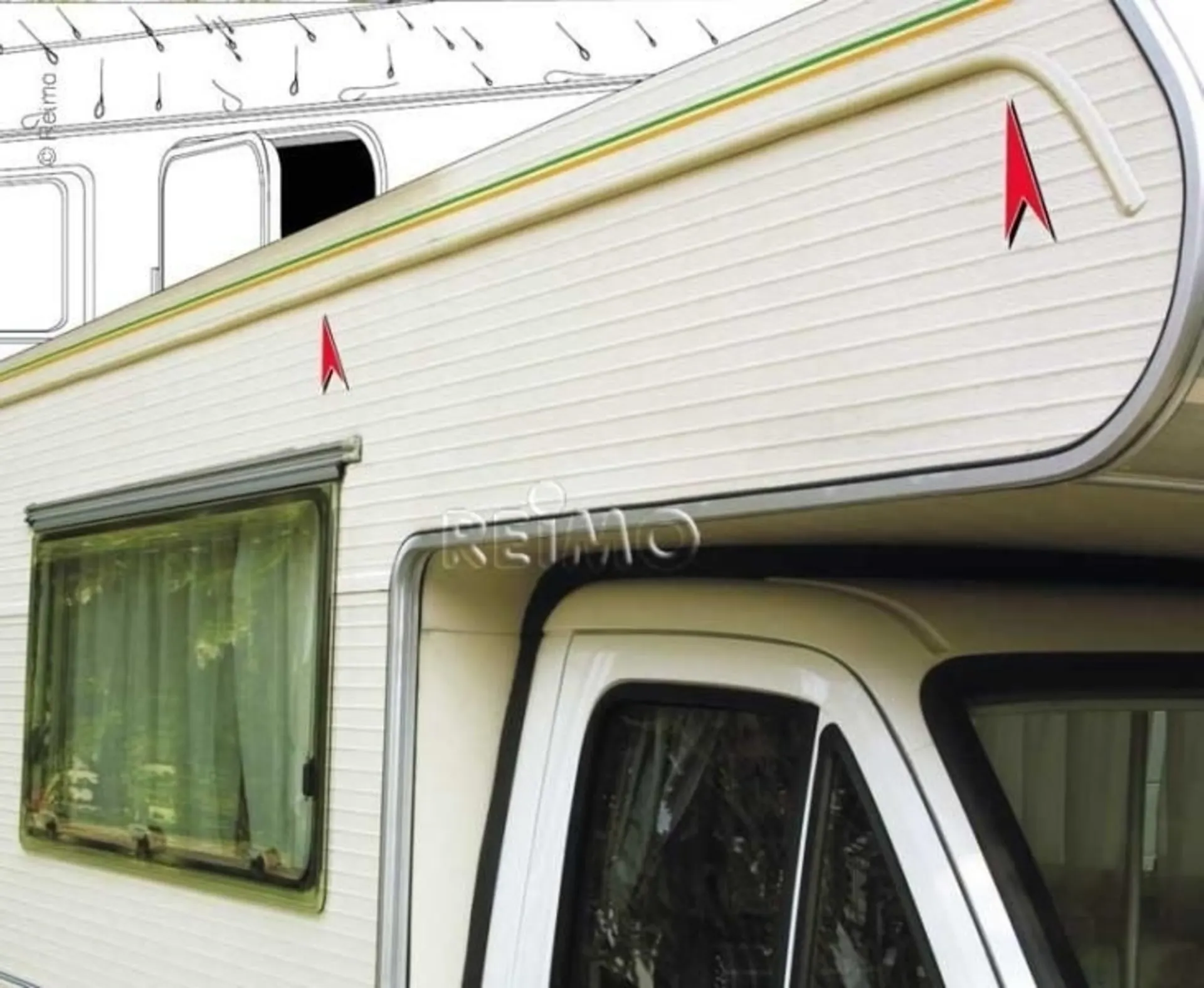 Regenrinne selbstklebend, 3,5m weiss