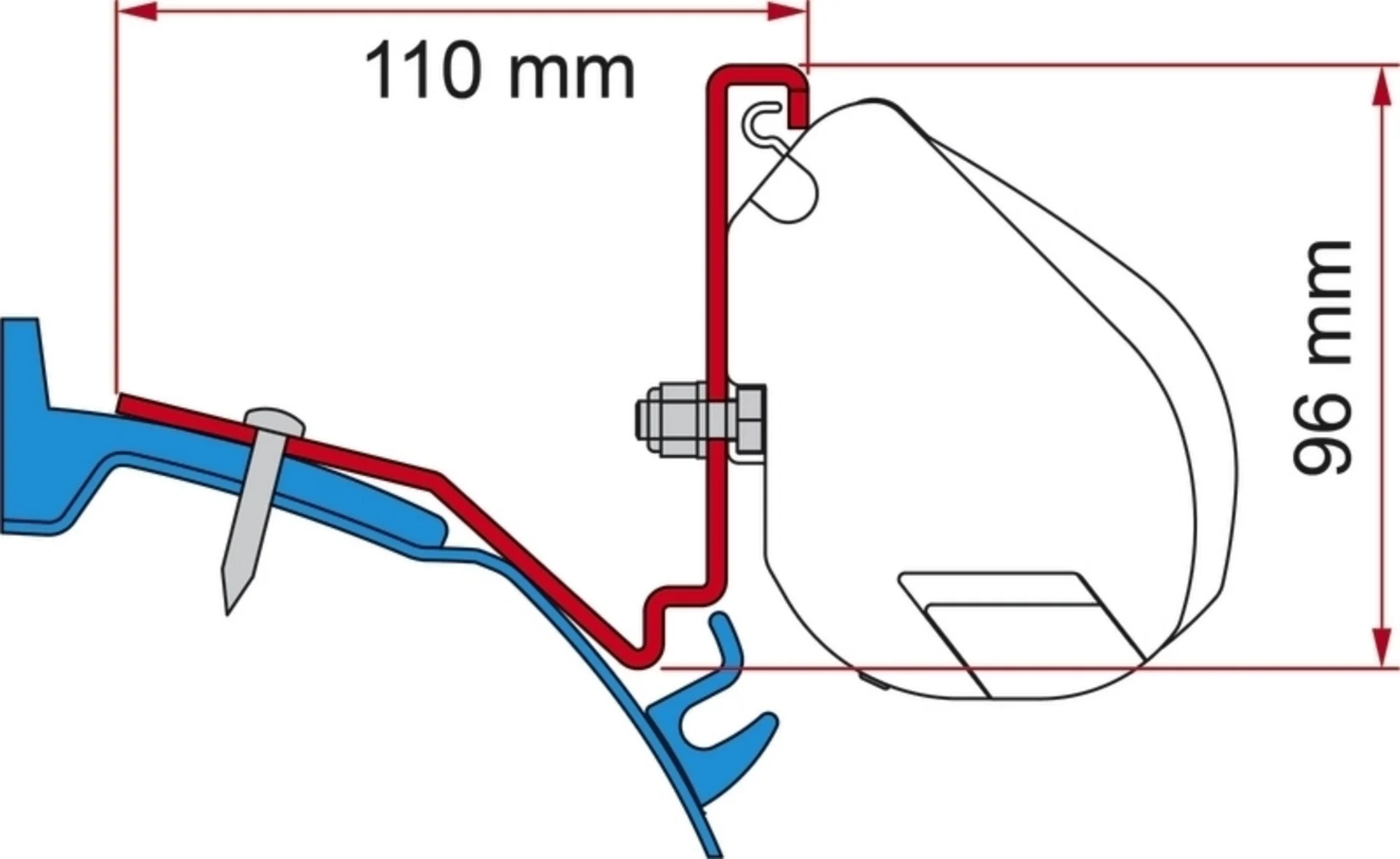 Fiamma Adapter Ford Transit Custom / Capland / Capfun und Dreamer für F35PRO Fiamma Adapter Ford Transit Custom / Capland / Capfun und Dreamer für F35PRO