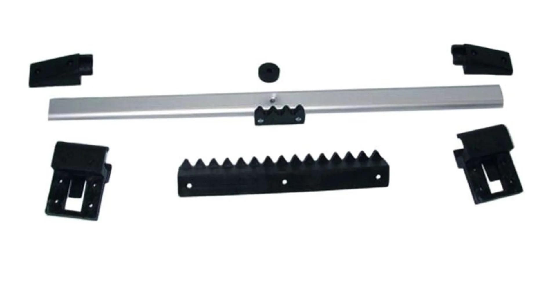 Glissière de table Stilo argent, 950mm - glissière de table en tube aluminium ovale