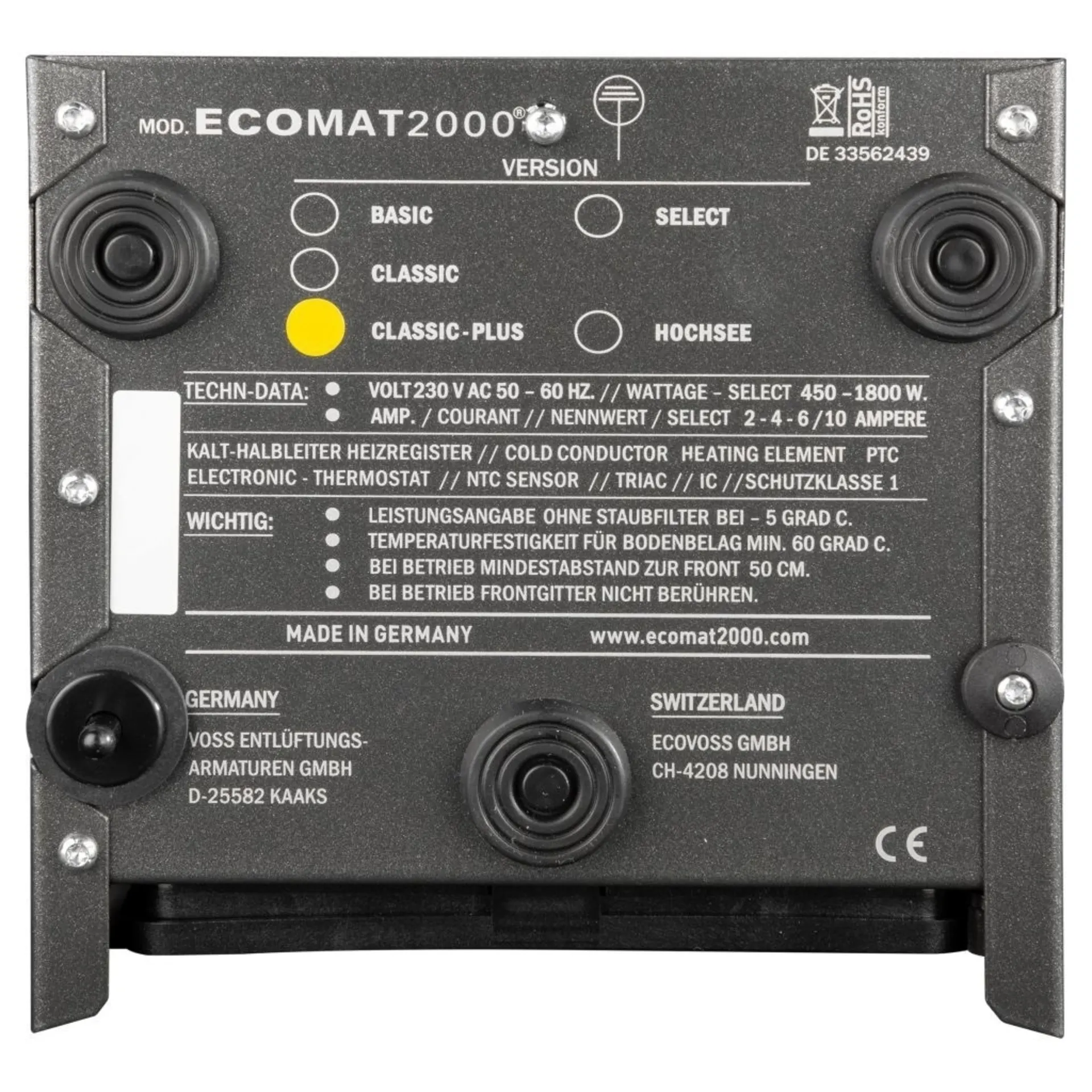 ECOMAT2 Classic Plus radiateur soufflant