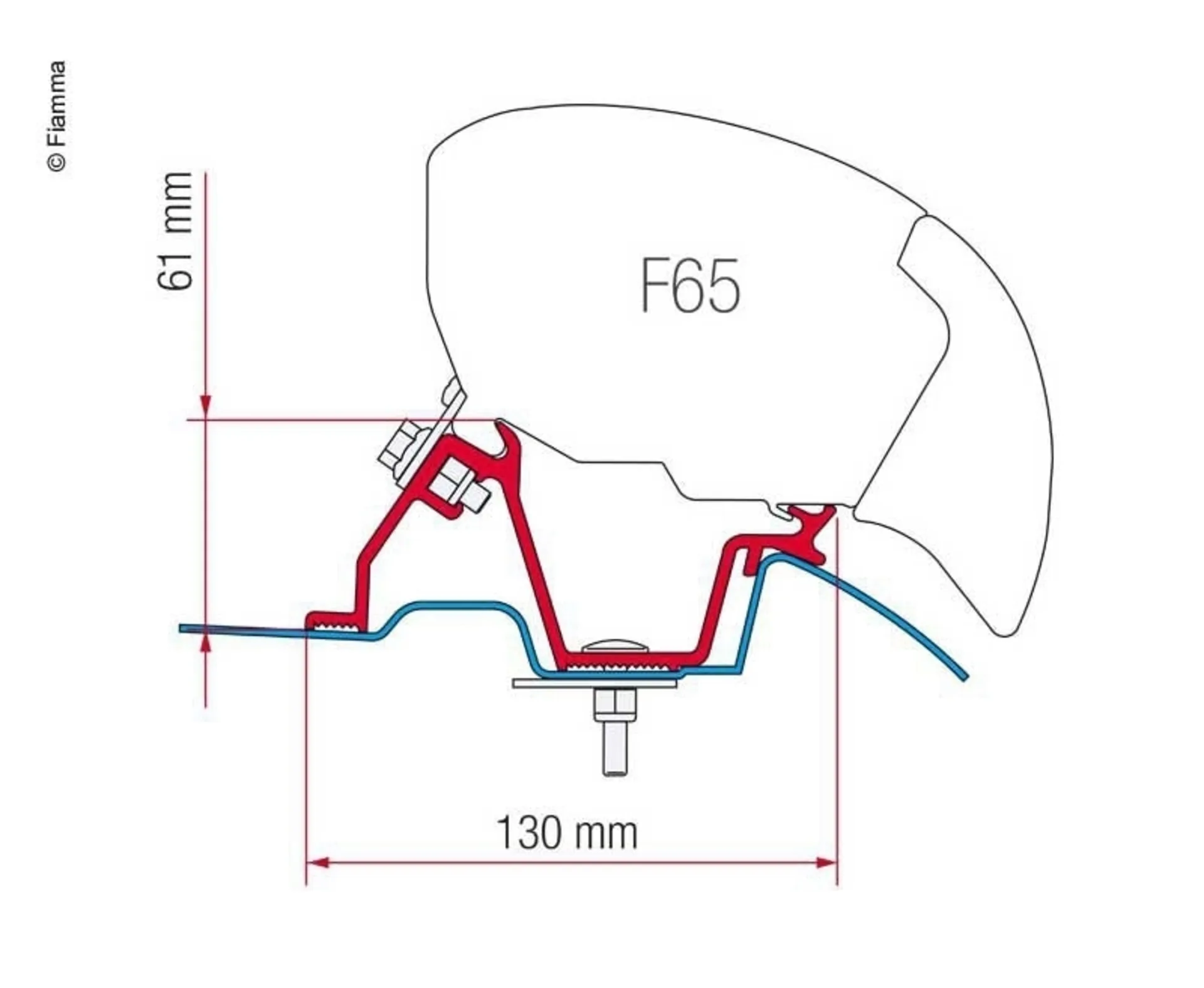 Fiamma Adapter für Sprinter High Roof mit F65 Eagle 400 Markise