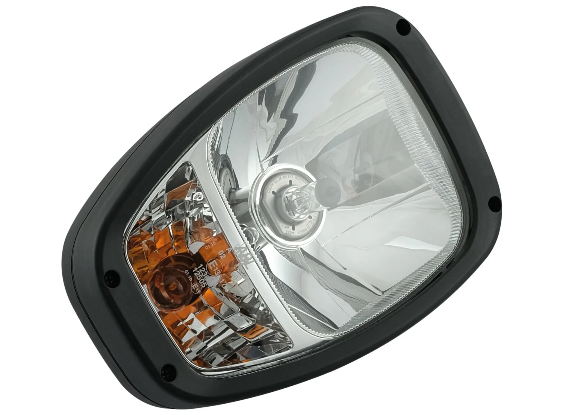 ABL - Halogen Aufbauscheinwerfer links + rechts 12 V, vertikale Montage Fern- und Abblendlicht (inkl. Blinker) Bef. hinten