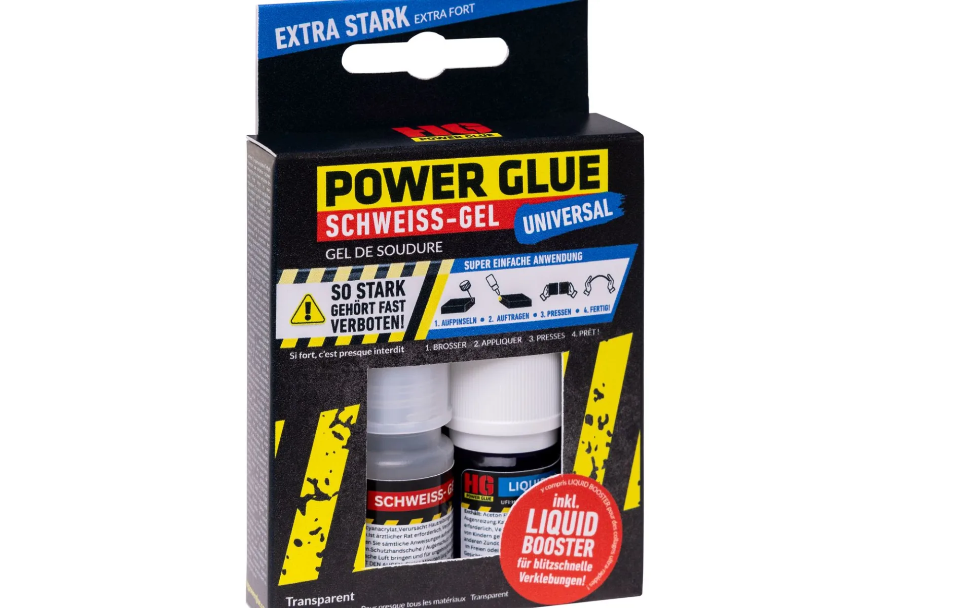 HG Power Glue Schweißgel und 5 ml Booster transparent
