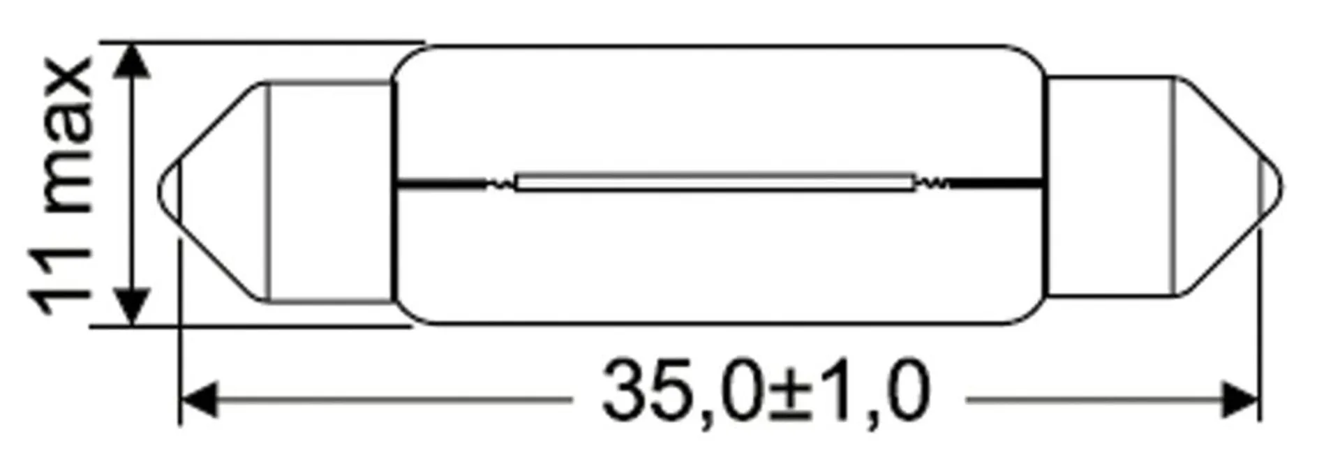 Jahn Soffittenglühlampe 24V 10W 11x36