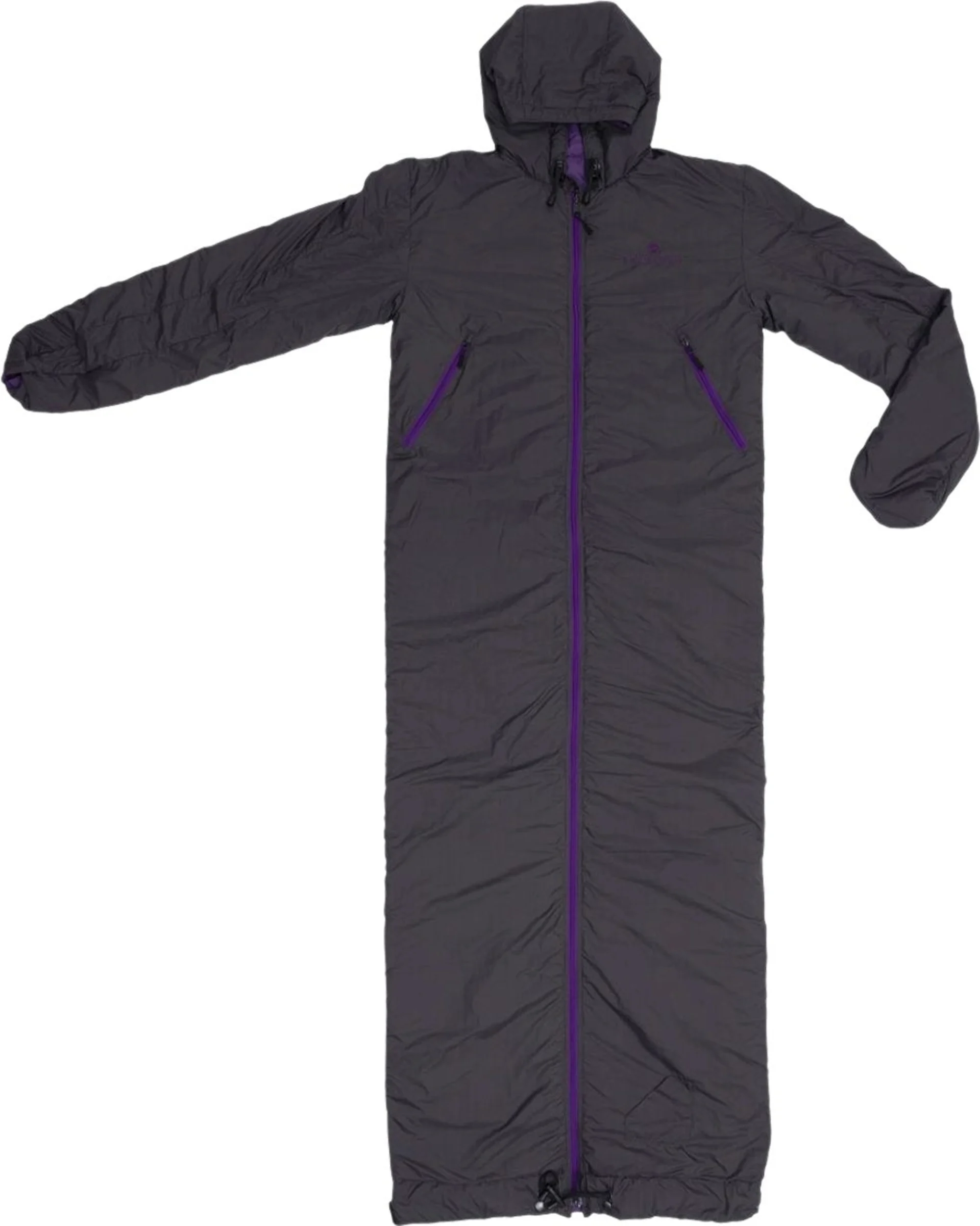 Bergstop Cozybag Comfort Multifunktionsschlafsack mit Ärmeln grau lila M 220 cm