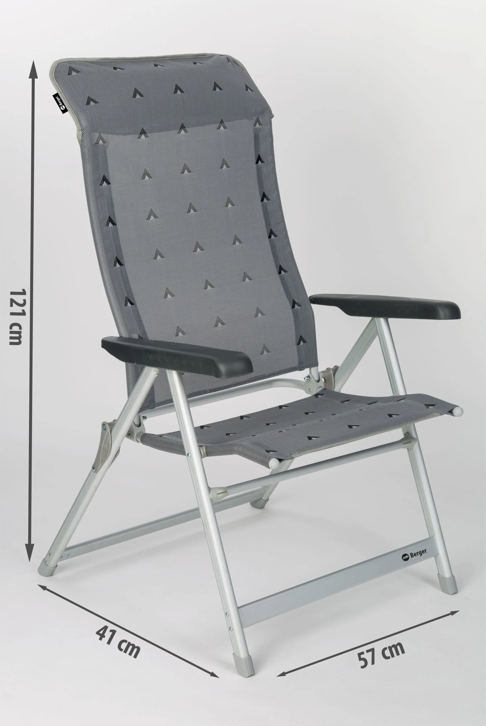 Berger Luxus XL fauteuil pliant gris