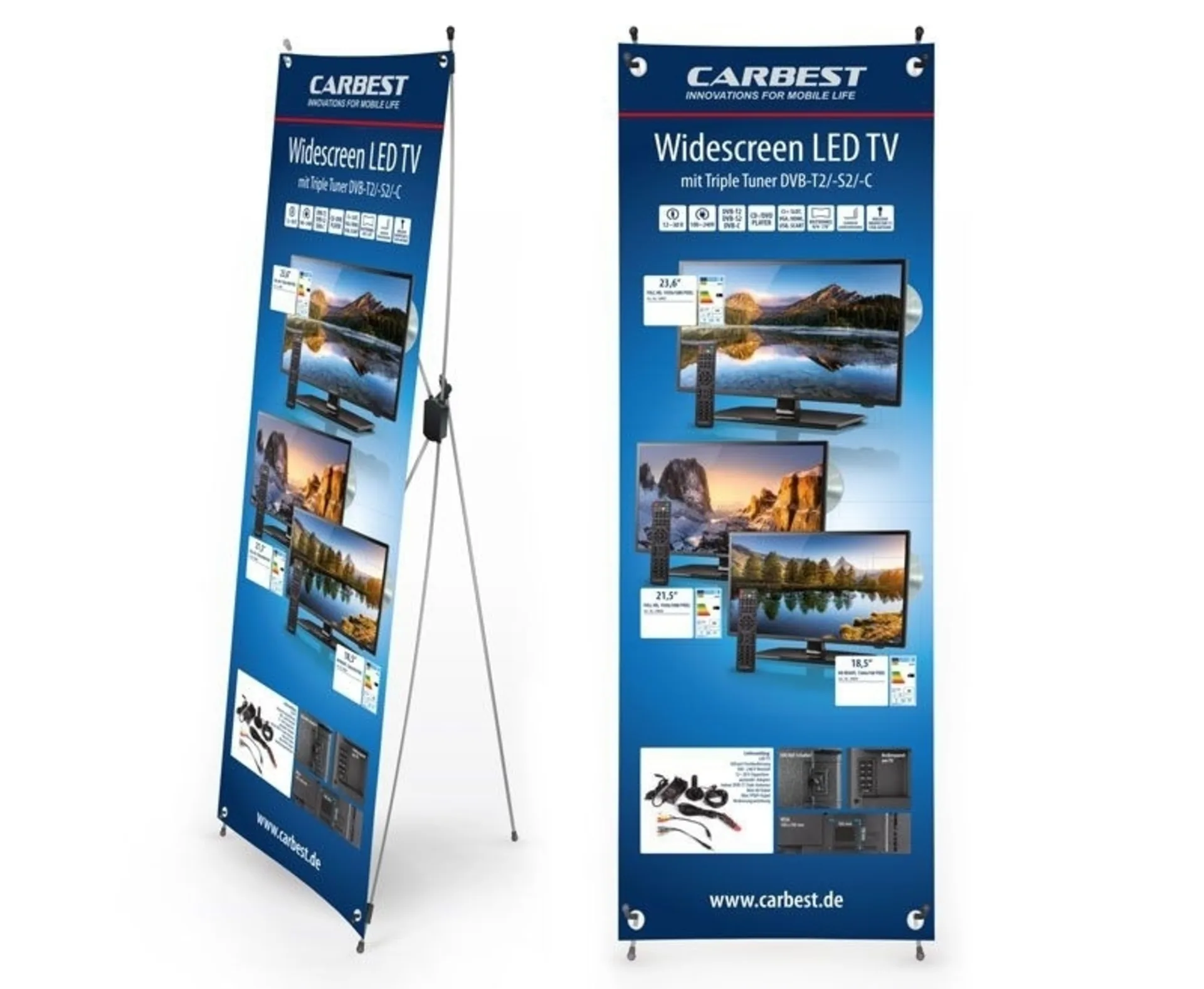 Carbest X-Banner - Motif : téléviseur, allemand, taille