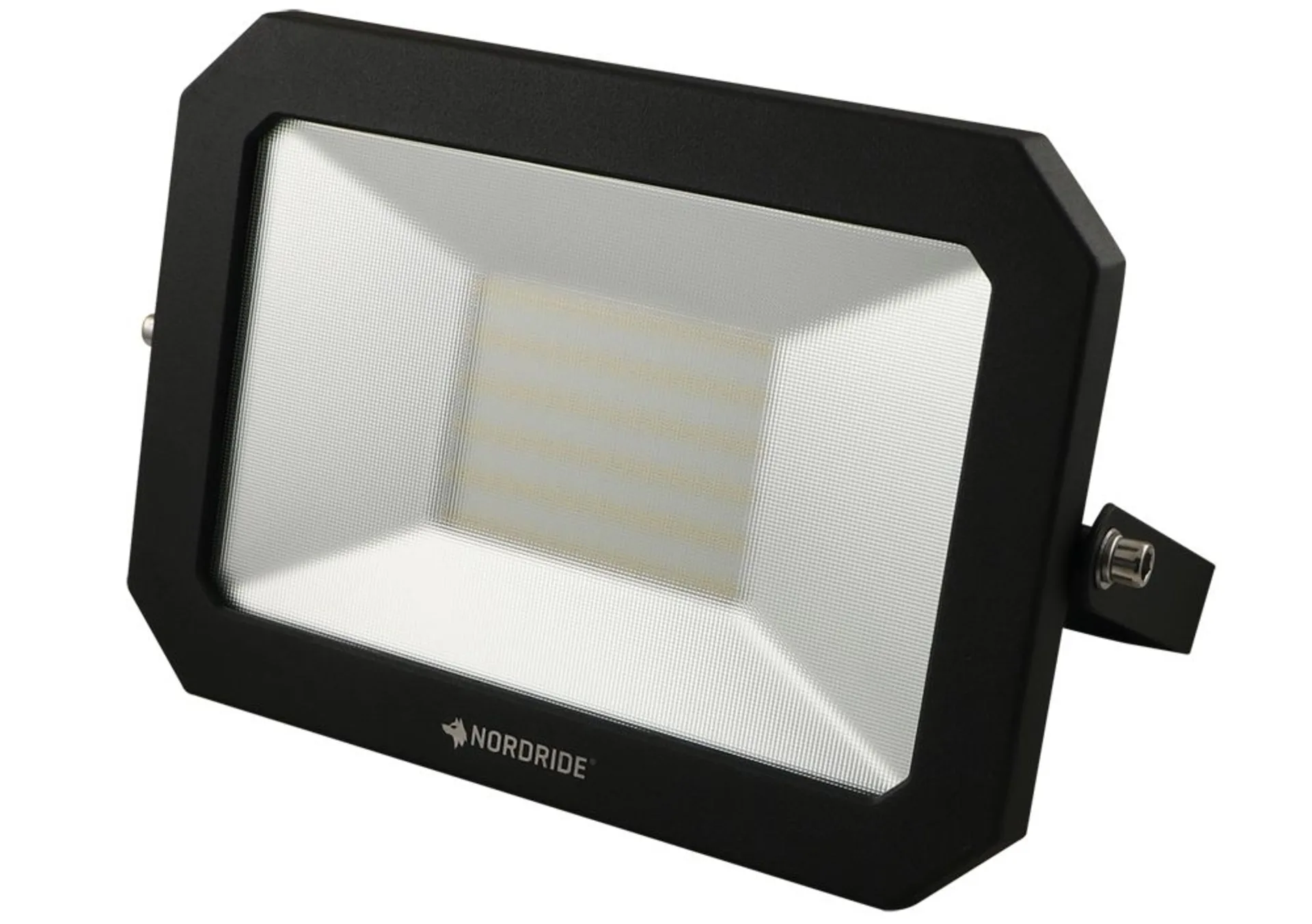 Kompakter 230 V LED-Strahler 100 W mit Halter 310 x 202 (215) x 50 mm, 11’000 lm, neutralweiss 5'000 K, IP65