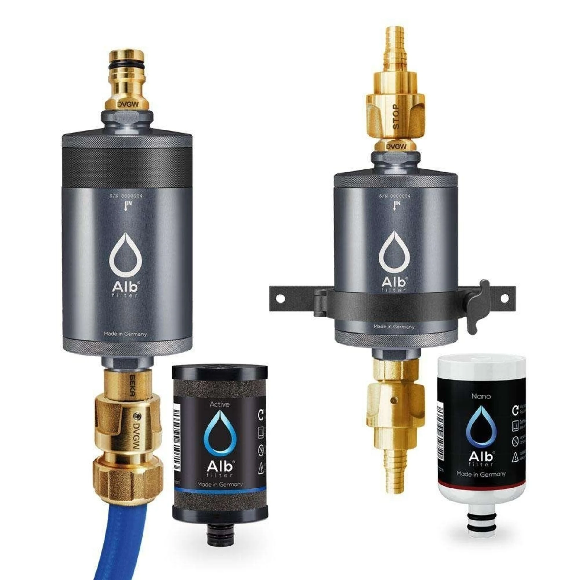 Alb Filter PRO CAMPER Set Combinaison de filtres à eau potable - Avec raccord GEKA - Titane