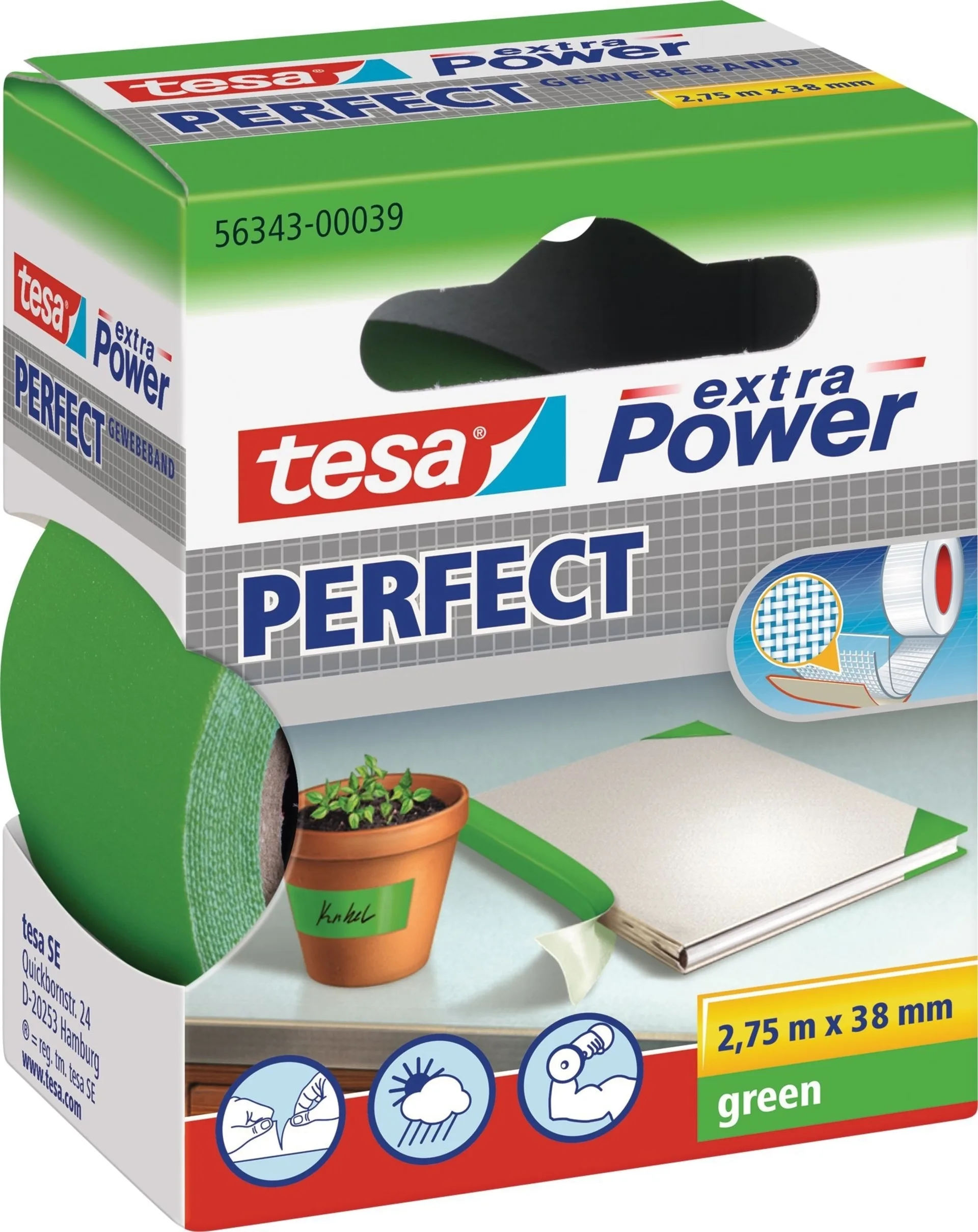 Tesa Extra Power Perfect ruban adhésif tissu 2,75 m G