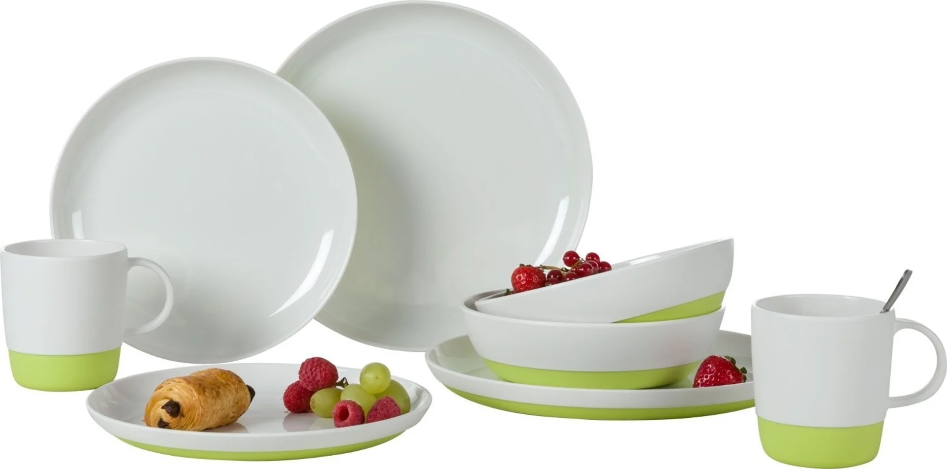 Berger Stone Melamin Geschirr-Set 8 teilig lime