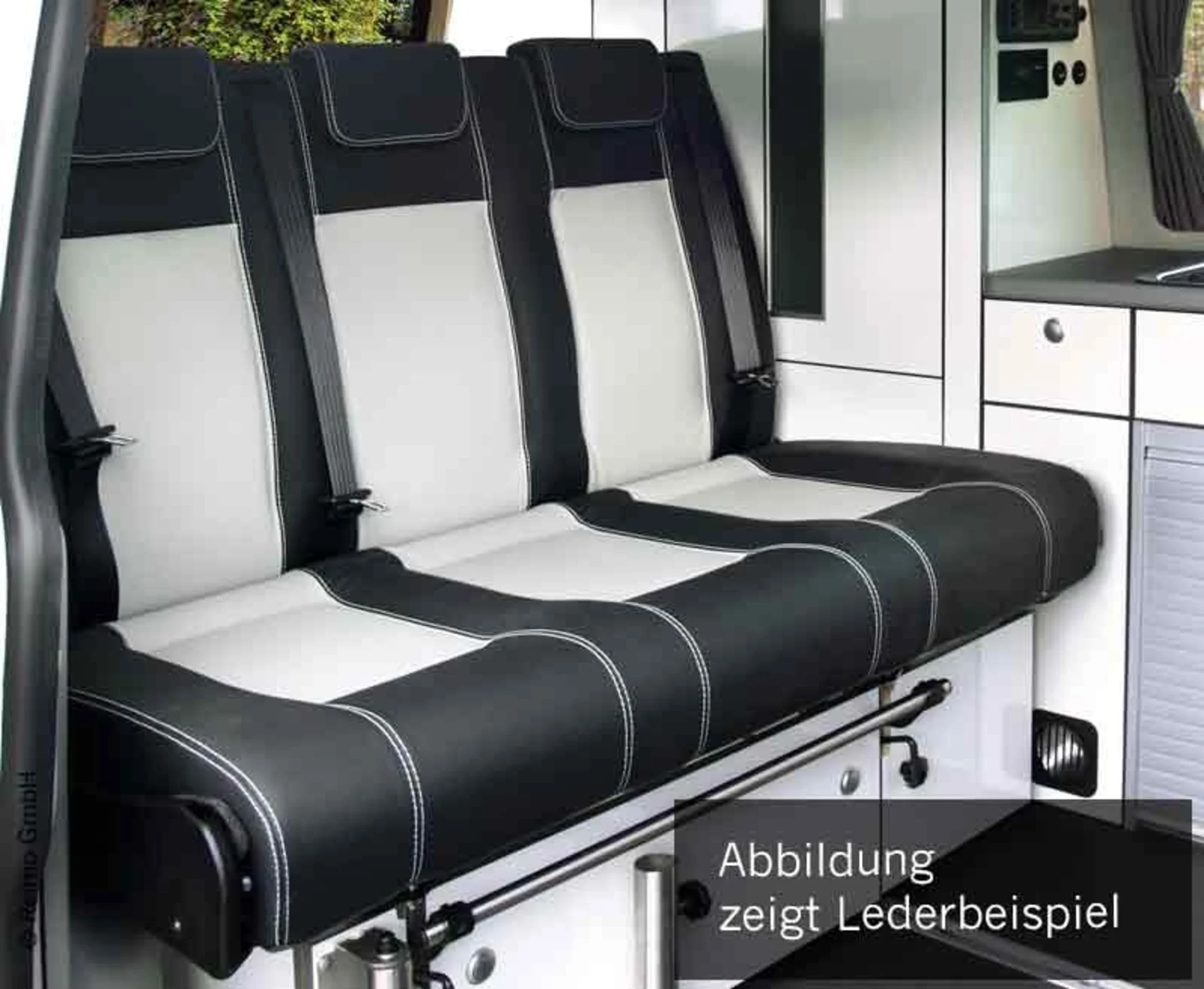 Schlafsitzbank Merc. Vito LR 2015 V3000 Gr.14 3-sitzig, Polster Leder 2 fbg.