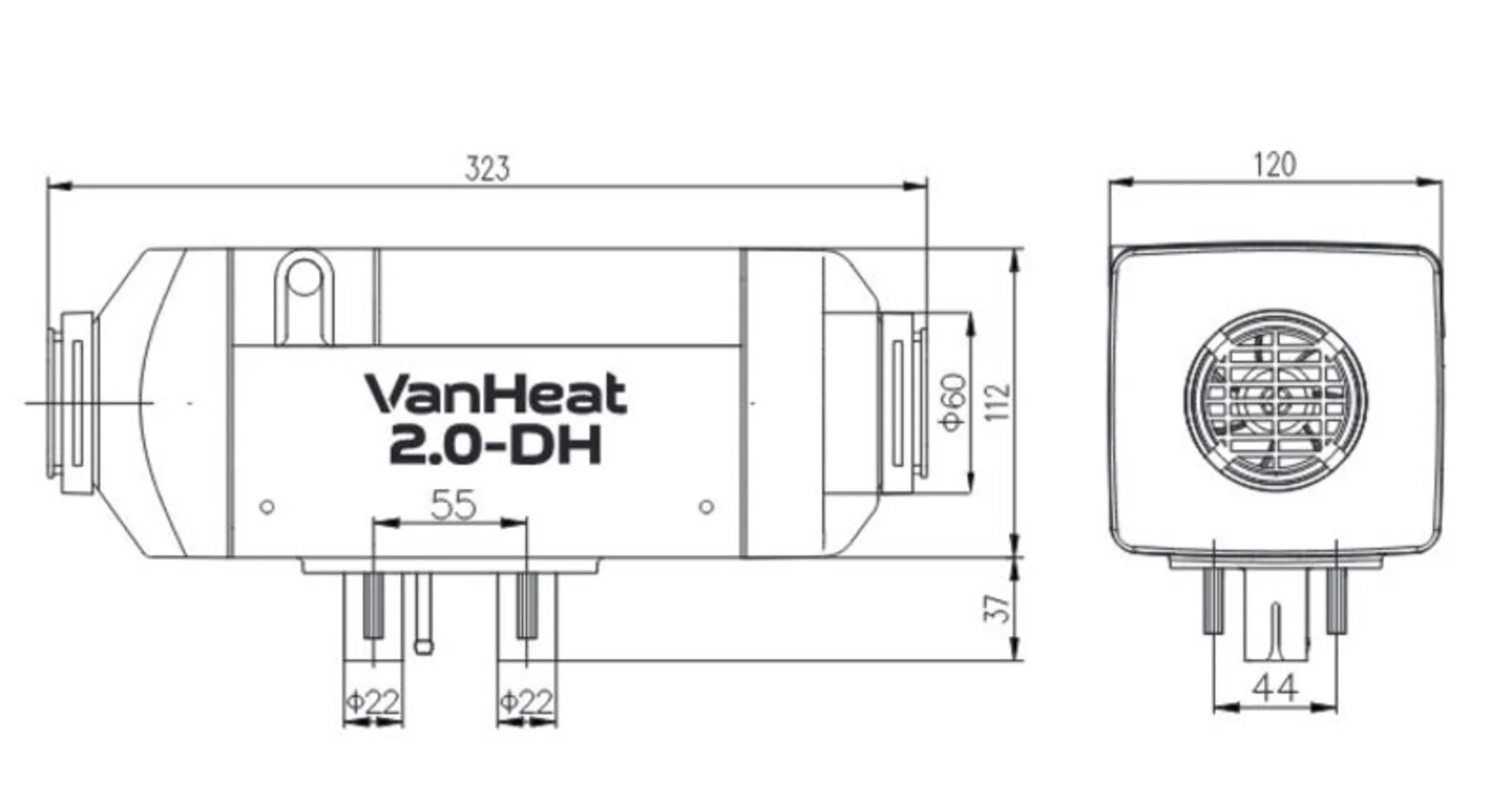 Carbest VanHeat 2.0-DH Diesel Standheizung - 2 KW für Kompaktfahrzeuge, Vans und kleinere Wohnmobile