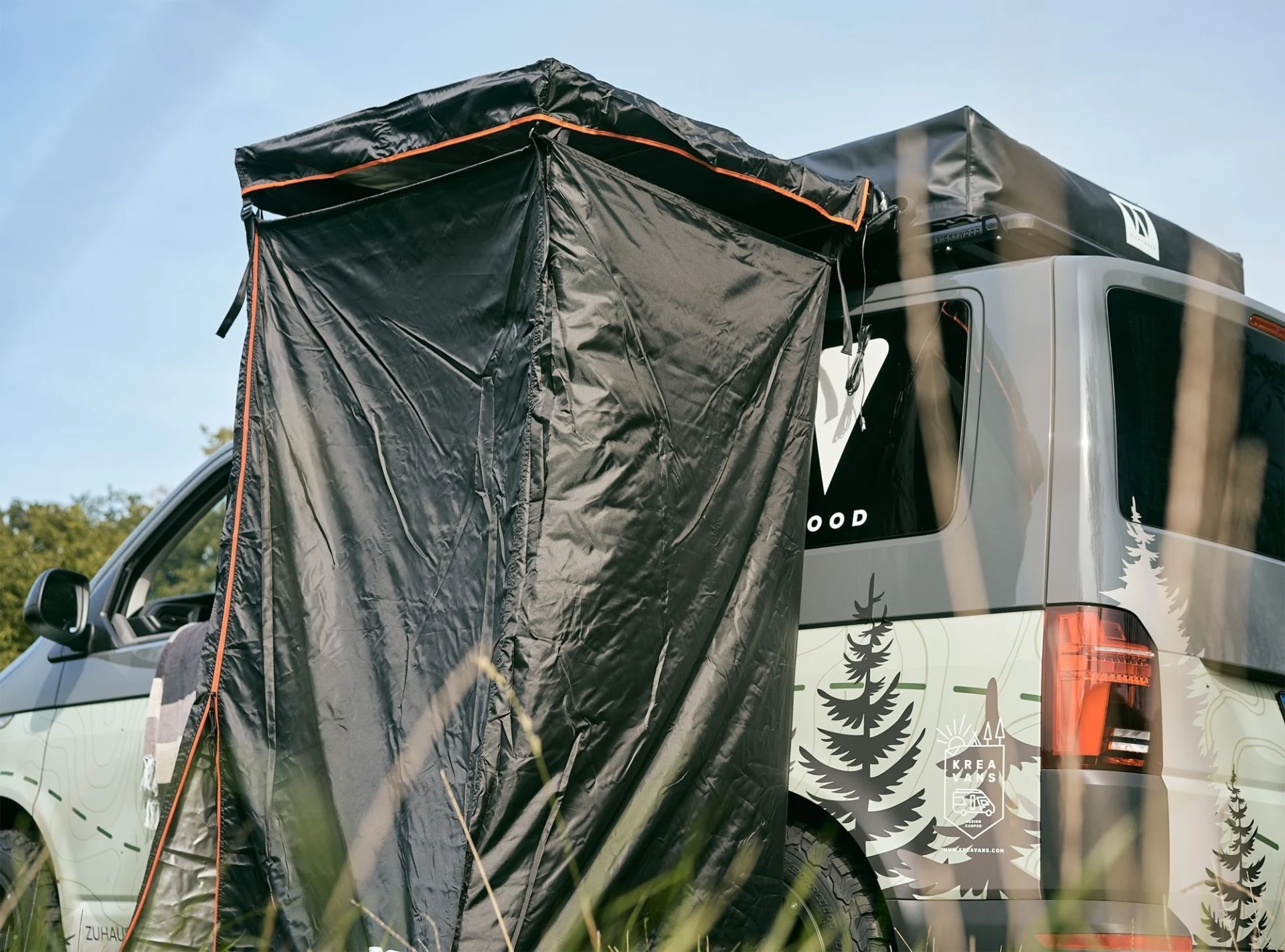 Vickywood Duschzelt mit Regenhaube 100 cm schwarz