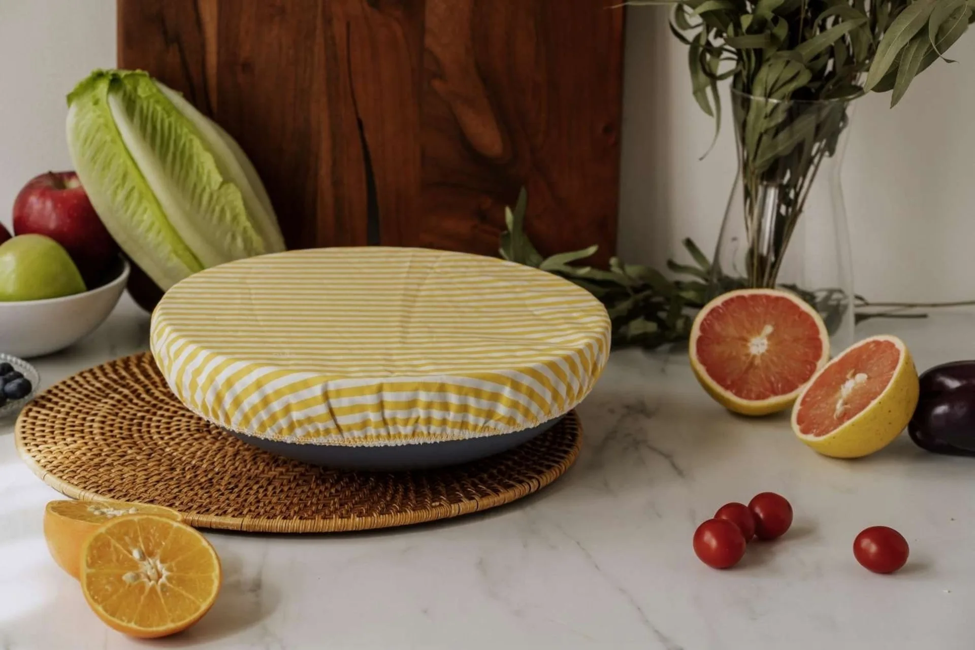 Nuts Innovations Schüsselabdeckung Textil XL Streifen und Punkte
