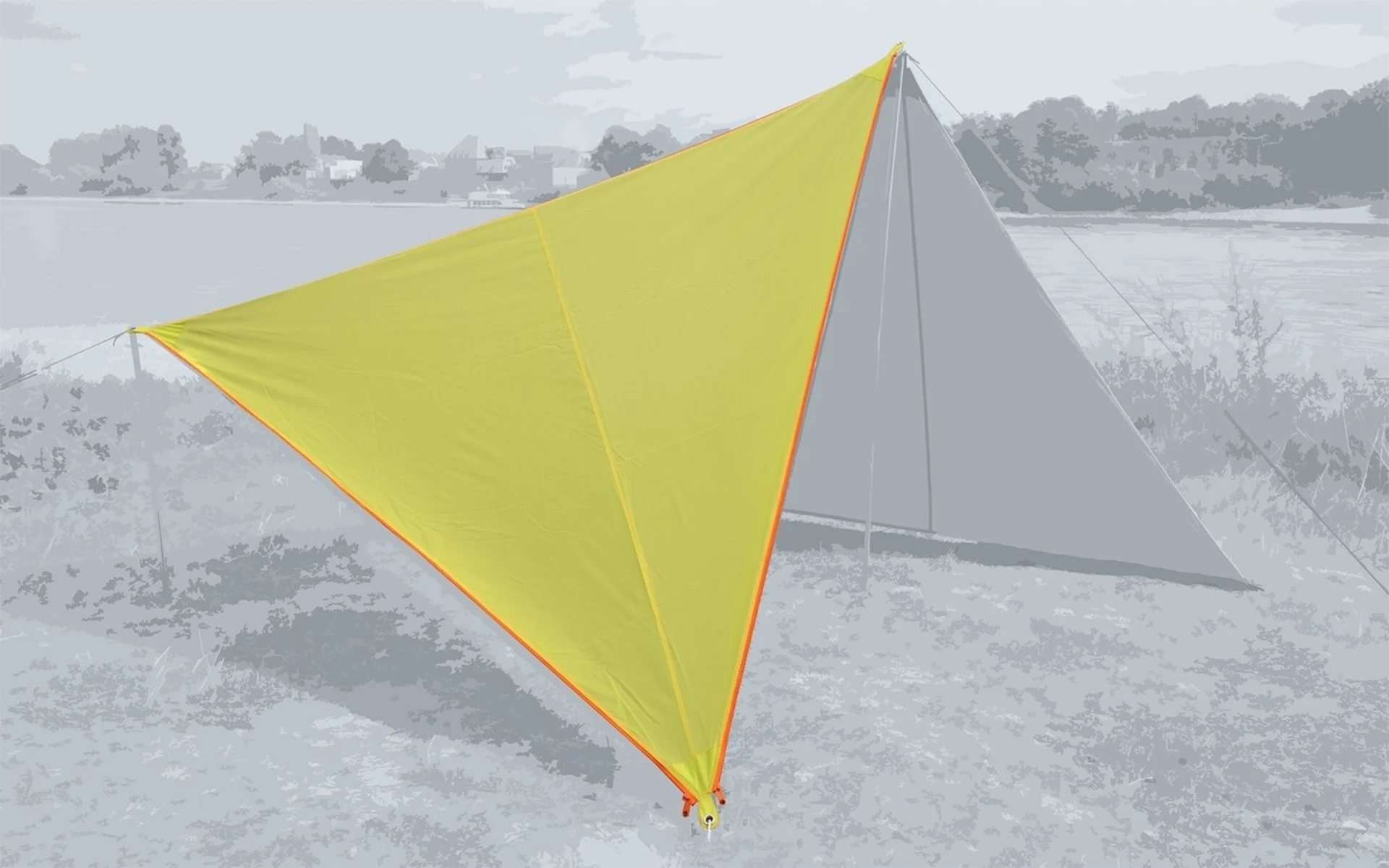 Bent Canvas Plain Single Tarp lime punch / zipper