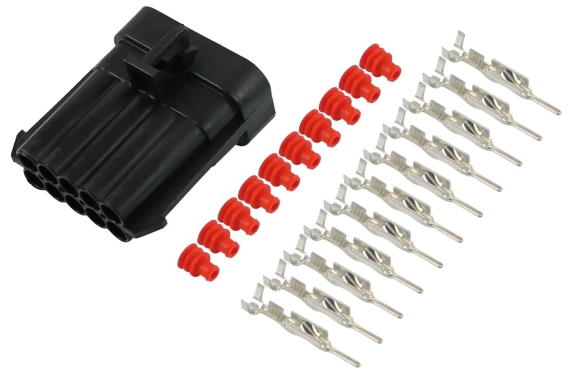 Stecker-Set Metri-Pack 150, 10polig, 1.5mm2 mit Kabelschuhen & Dichtungen