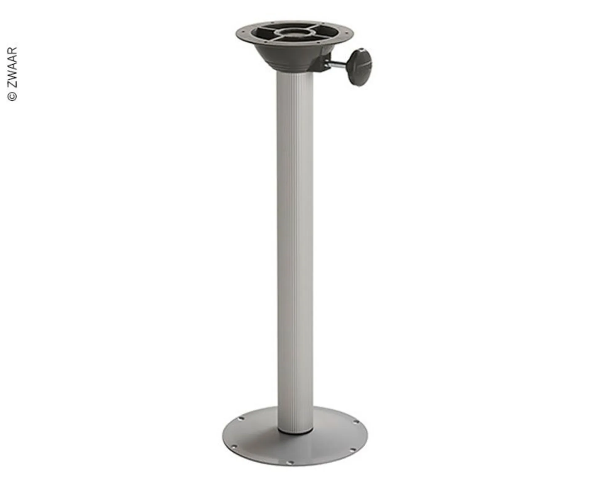 Grauer Kunststoff Träger für Tischplatten mit 60mm Durchmesser und Quick Release RV