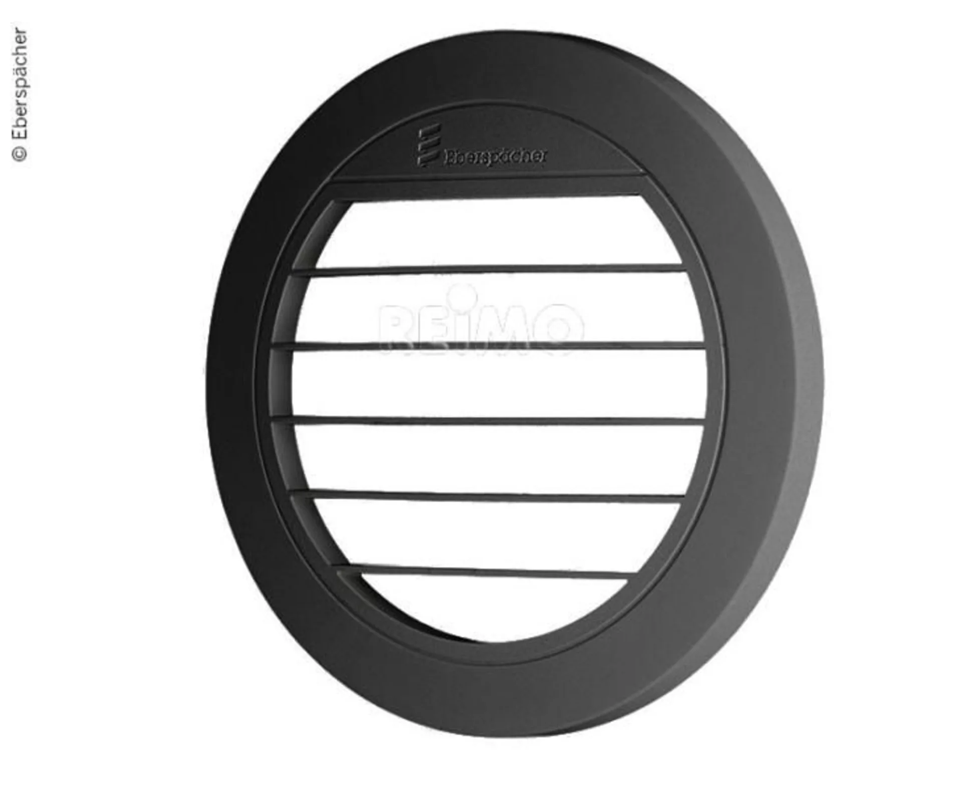 Flacher Ausströmer in Schwarz für Eberspächer Airtronic D3 Standheizung mit einem Durchmesser von 90mm