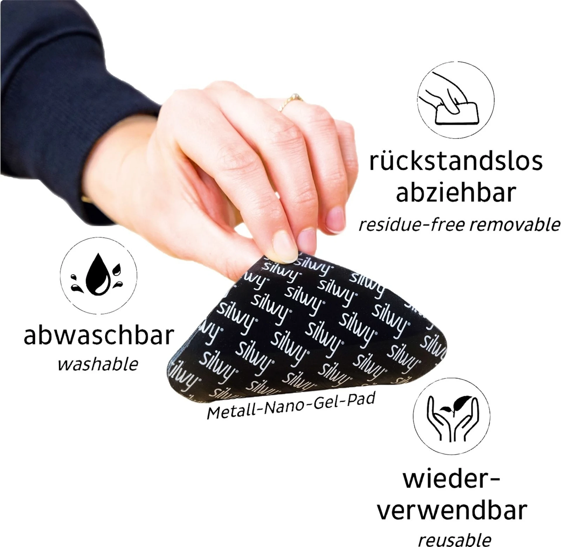 silwy® Porzellan Magnet-Henkel-Tassen REISELUST 2er-Set inkl. Metall-Nano-Gel-Pads BLACK (0,27 l)