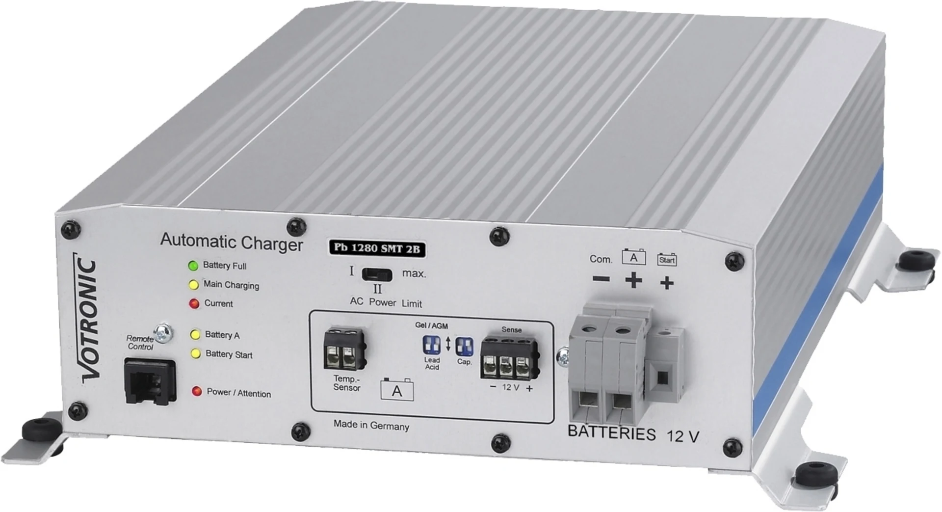 Votronic Vollautomatisches Batterie-Ladegerät Pb 1280 SMT 2B mit 2 Ladeausgängen 12 V / 80 A