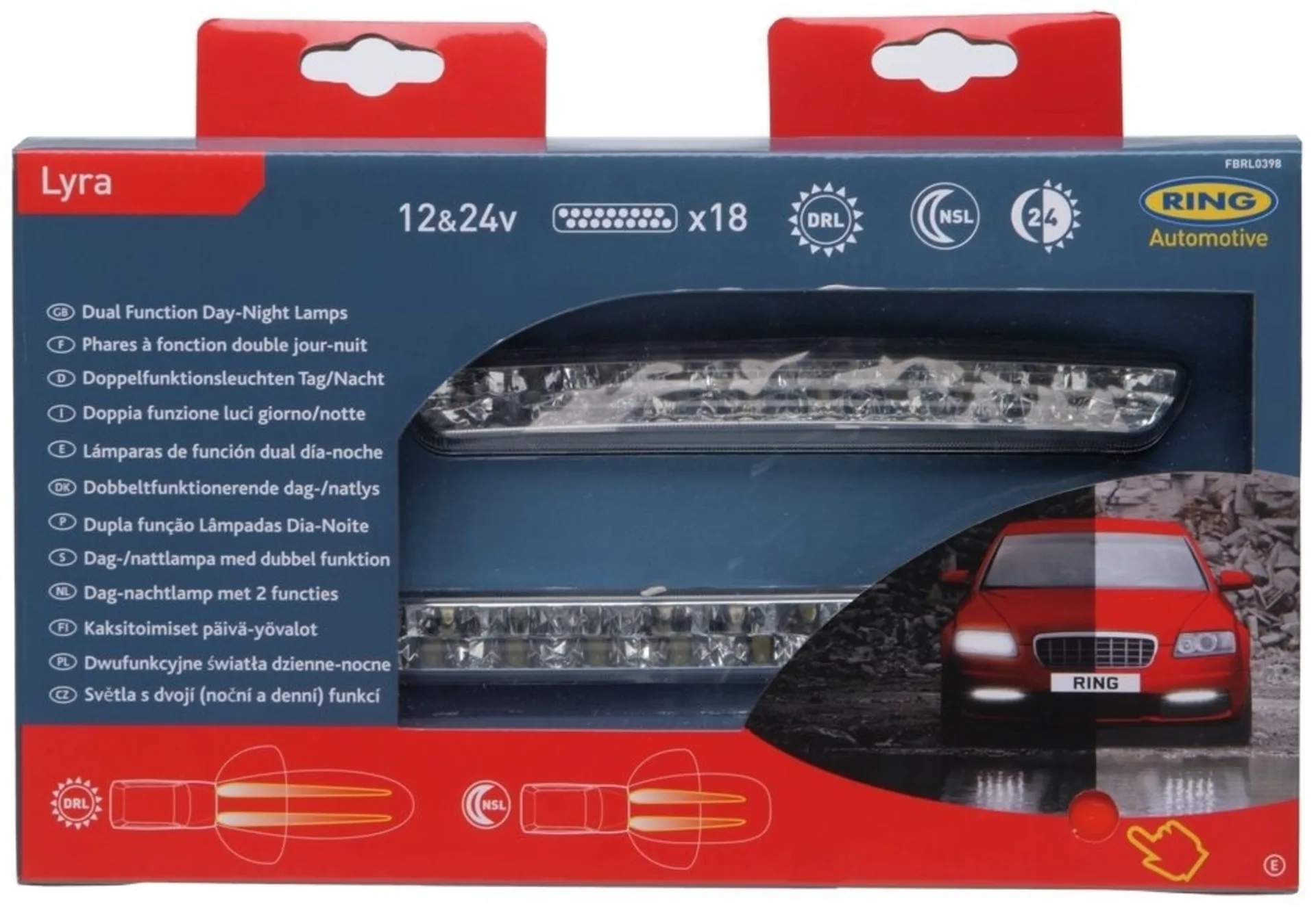 Kit de feux diurnes avec 18 LED 12/24 V
