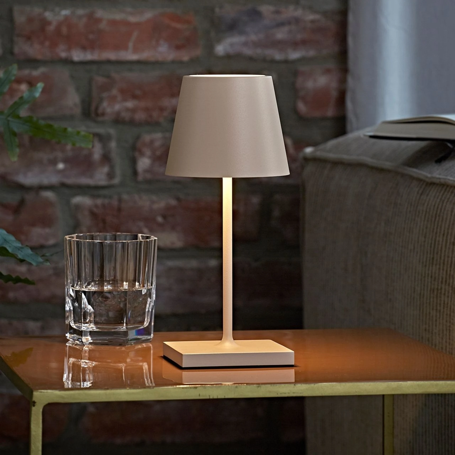 Lampe de table rechargeable Sigor Nuindie mini 250 mm, beige dune