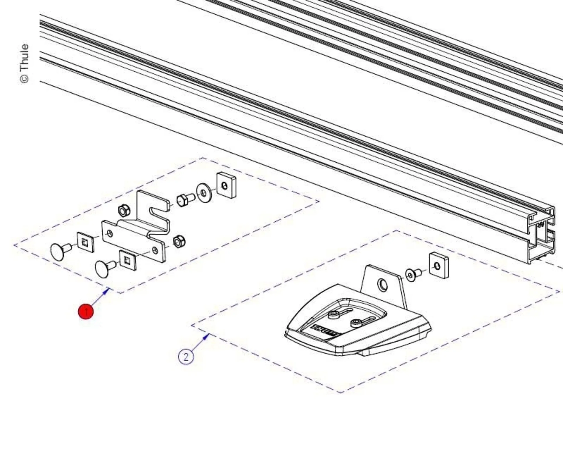 Elément de connexion pour les rails de base (1 pièce)