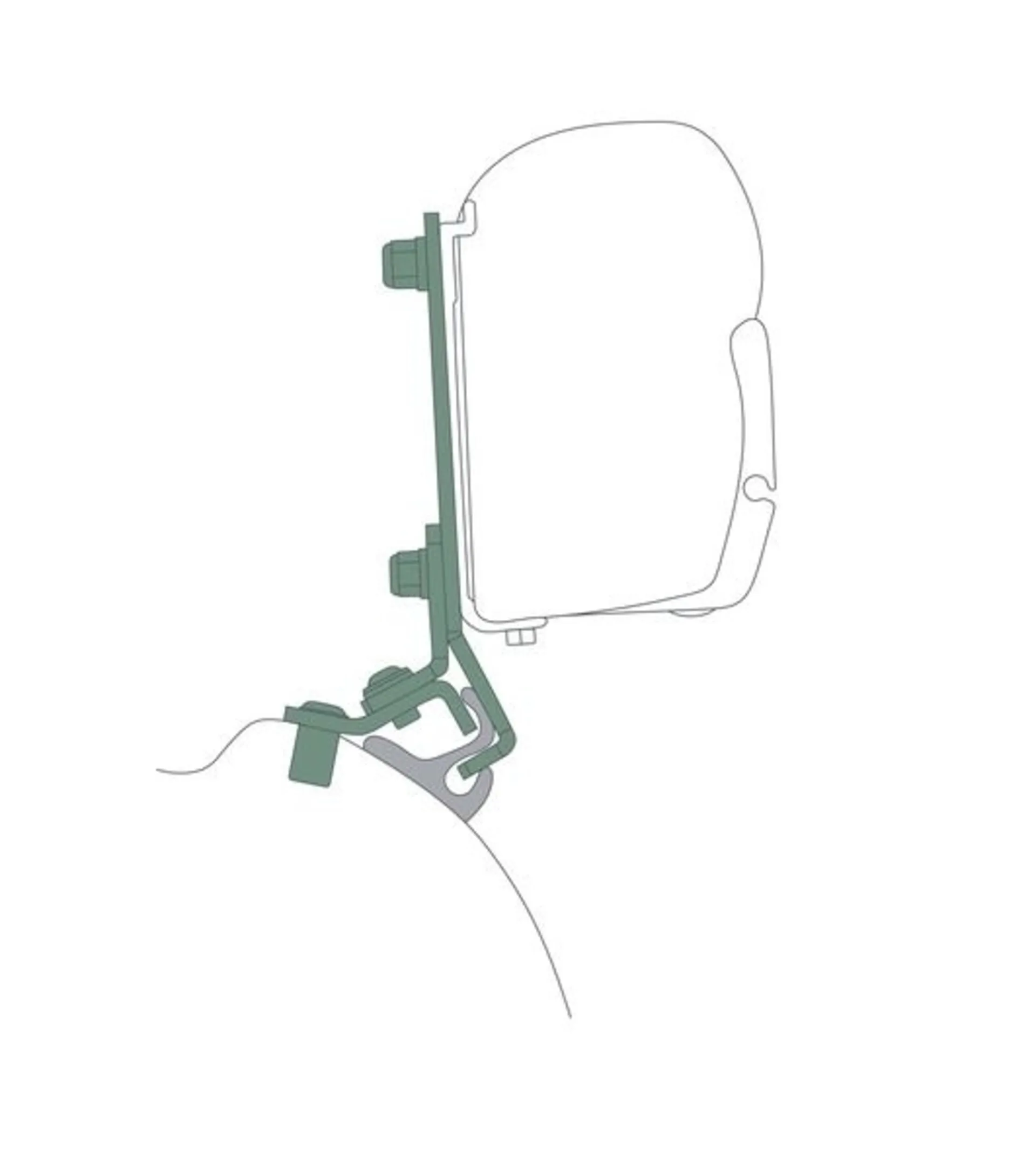 Abnehmbarer Markisen-Adapter für Fiamma F45S an Citroen Spacetourer KR+LR mit Reimo Multirail - Passend für Stellantis-Vans