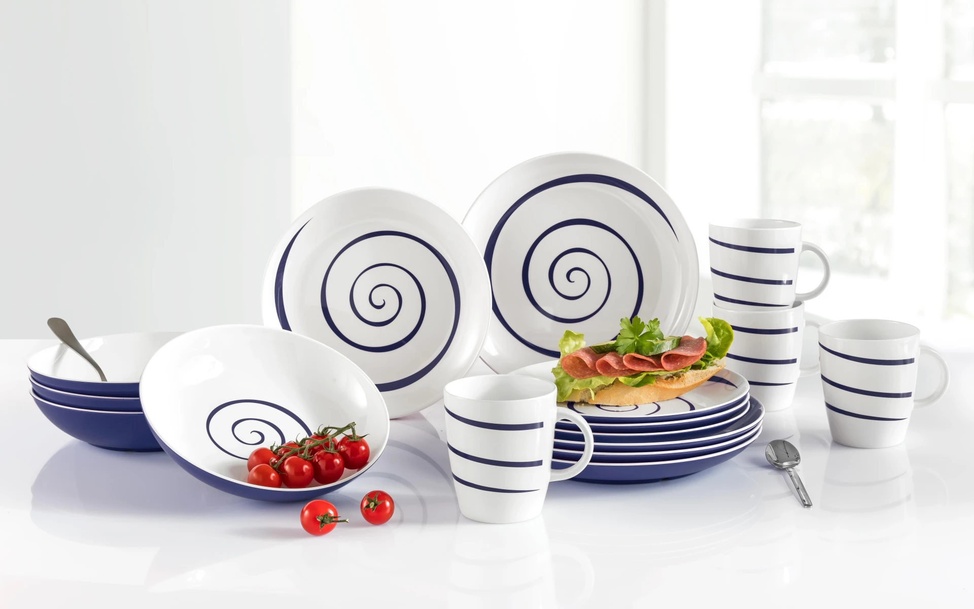 Gimex Classic Twist Geschirr-Set 16-tlg. blau für 4 Personen