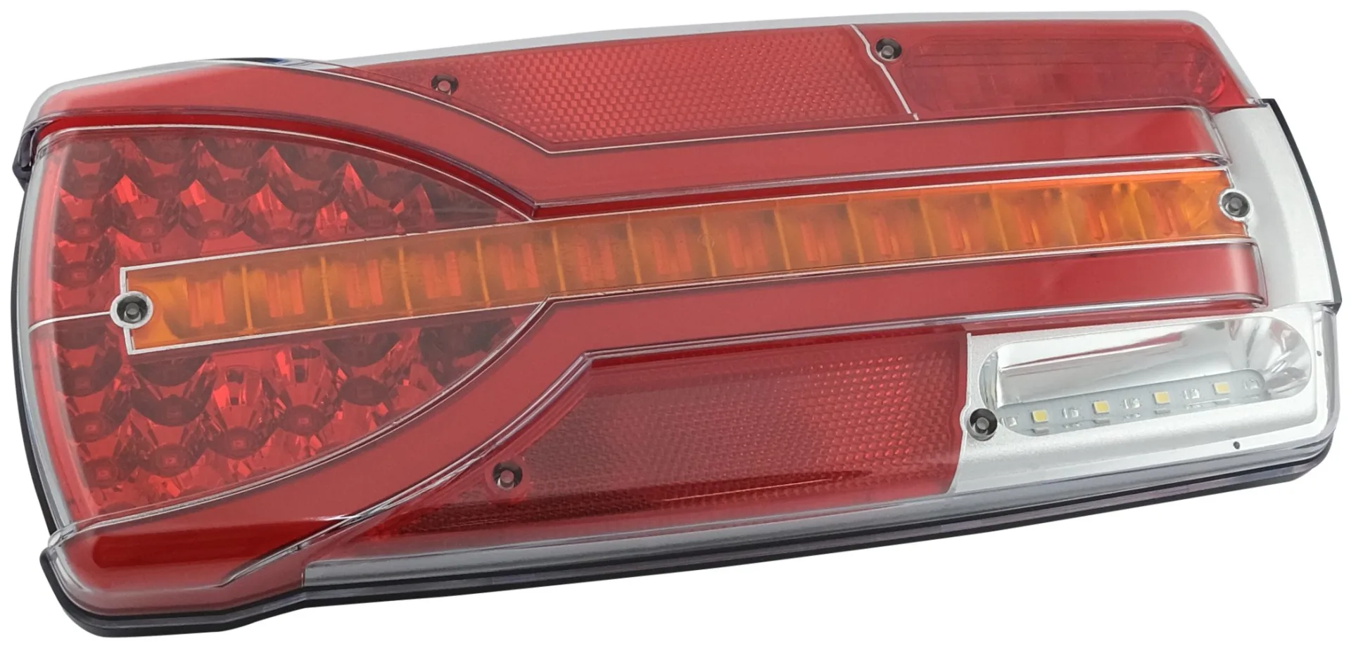 Horpol - LED Schlussleuchte 12/24 V rechts 304 x 132 mm, IP68, dynamisches Blinklicht, IP68, Version für Bucher Municipal