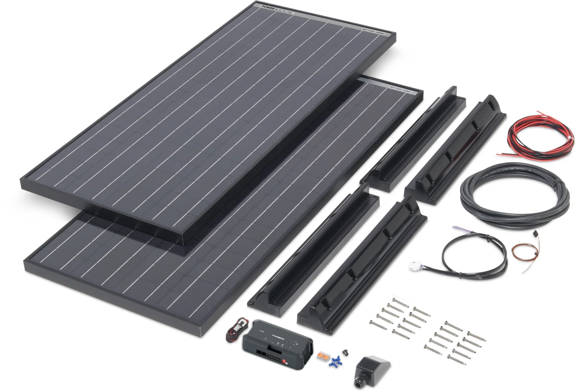 Büttner Elektronik Solar-Komplettanlage Power Blackline Solar Kit MT 260 / 2 x 130 W