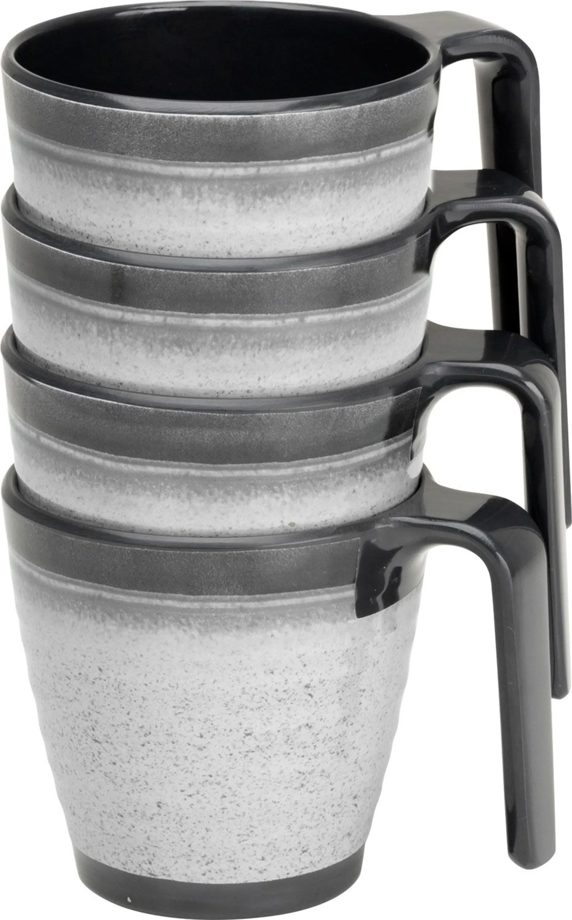 Flamefield Granite Melamin Geschirr-Set 12-tlg. Grau/Schwarz