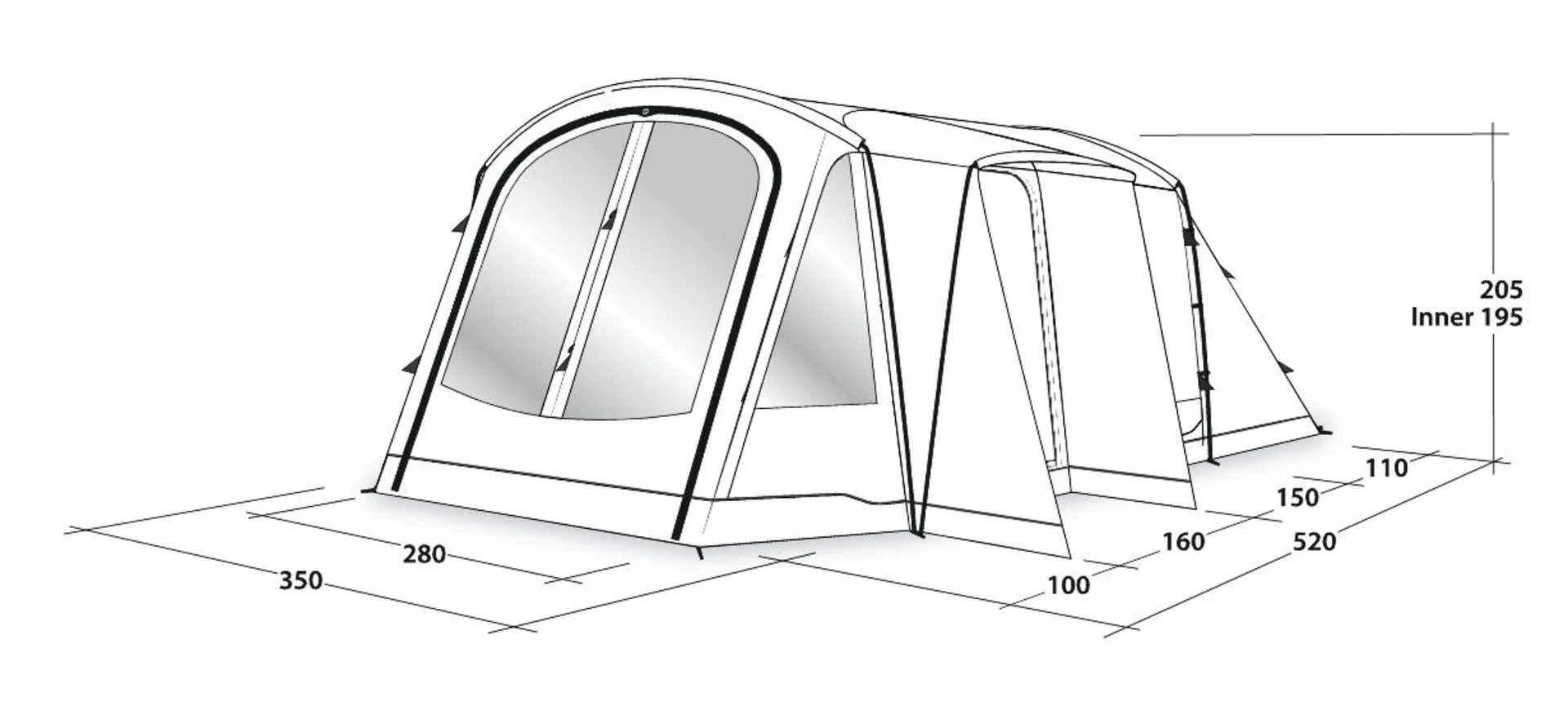 Outwell Nevada 5PE Tunnelzelt 5 Personen Blau